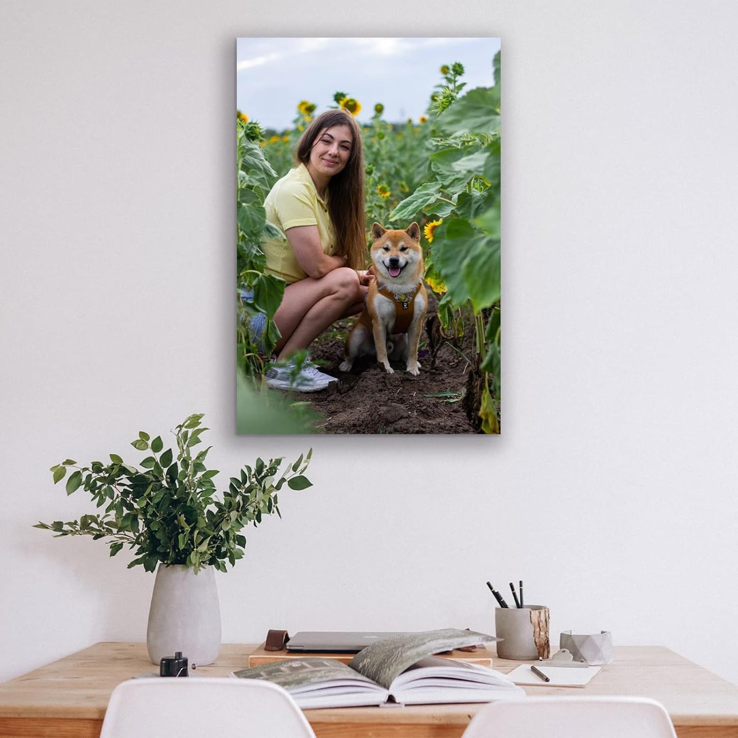 Custom Canvas Prints with Your Photos Custom Framed Wall Art Personalized Canvas Pictures for Pet/Family Gifts for Mom/Men/Women (8'' W x 8'' H)