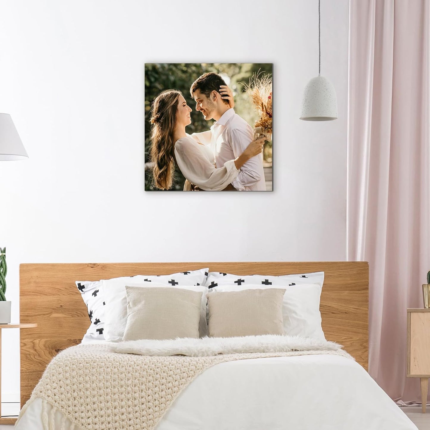 WayToLight Custom Canvas Prints with Your Photos Framed Personalized Picture Canvas Prints Wall Art Ideal for Home Decor Christmas Family Gifts (20" x 20")