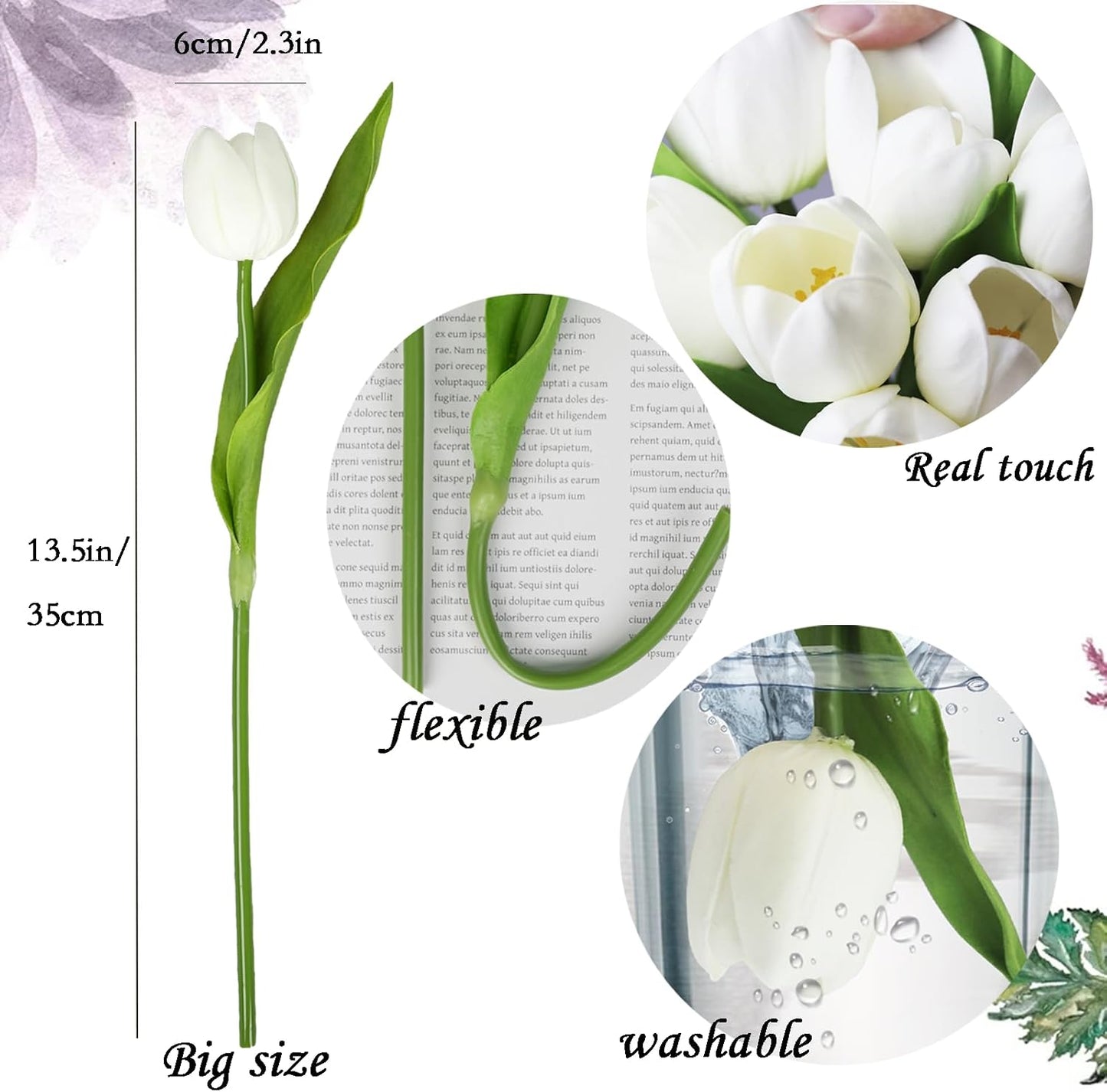 Buart Summer-Colors Tulip Flowers Artificial Luxury Big Tulip Valentine's Day Mother's Day Easter Home Kitchen Wedding Decorations(11pcs)