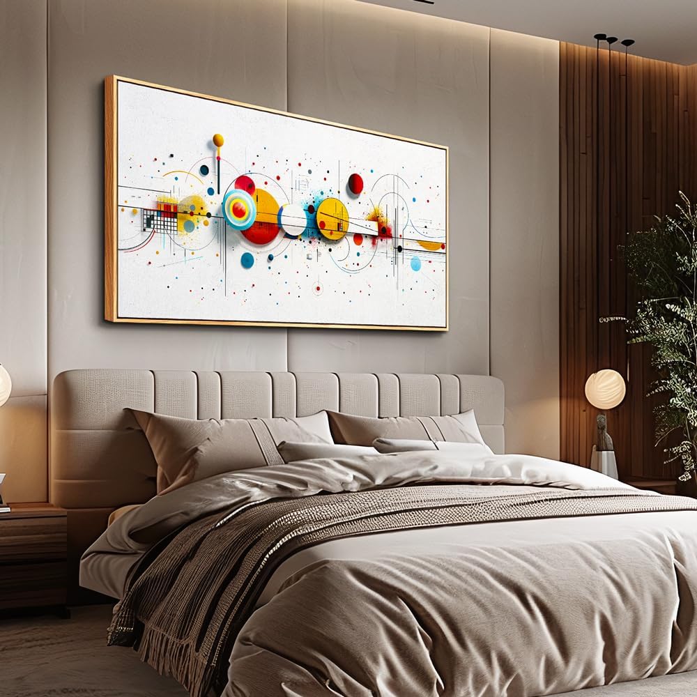 KELIYUAN Large Canvas Wall Art For Living Room Wall Decor For Bedroom Office Murals Decorations Abstract Geometric Drawing Artwork Pictures For Modern Home Decoration Aesthetics Wood Framed 30"X60"