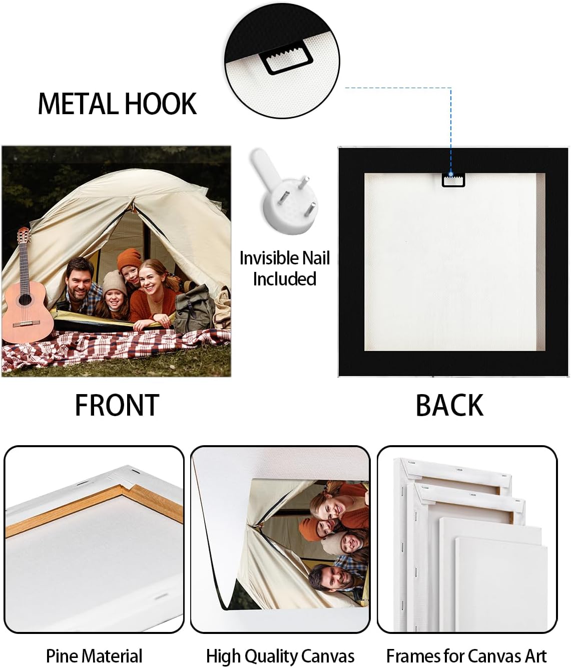 AbcCustomize Canvas Prints with Your Photos，Custom Canvas Wall Art for Bedroom, Living Room, Farmhouse Decor，Personalized Gifts Canvas Prints for Family，Friend，Lover，Pet