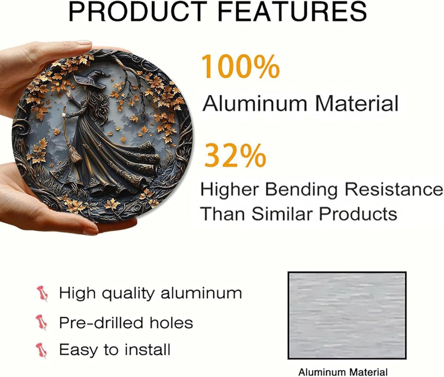 Fanyil/Olygee/Sherum/Shirem/Pubyfun/Glosrity/Libilin/Graddi/Solymody/Gowebs/Goredny/Vianys Witching Hour, Door Way Hanging Decor Halloween, 2D Wooden Round Witches Sign (B, 11.8")