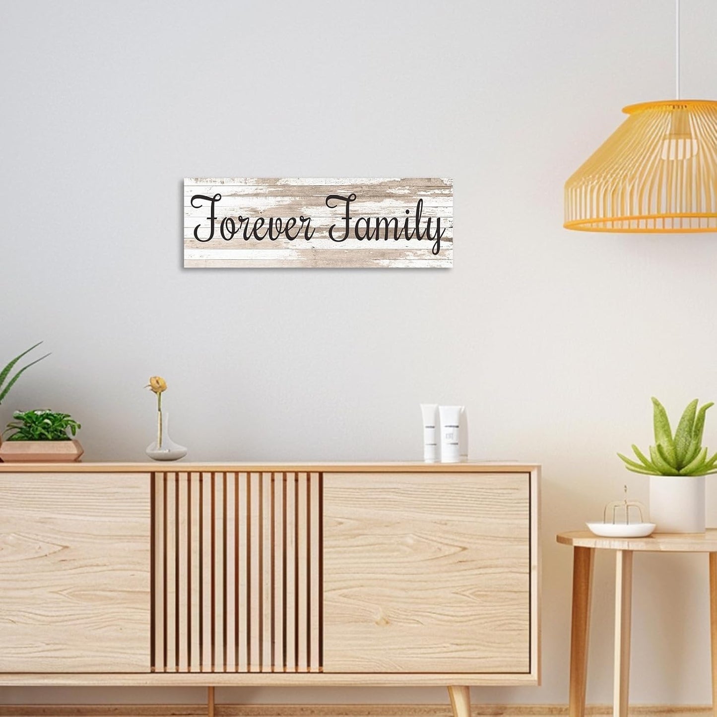 CHAOSETKEN Custom Text Sign Wall Art Personalized Family Quote Wall Decor Family Sign Canvas Prints Customized Wood Text Quote Pictures Rustic Farmhouse Decor Framed (36L x 12W)