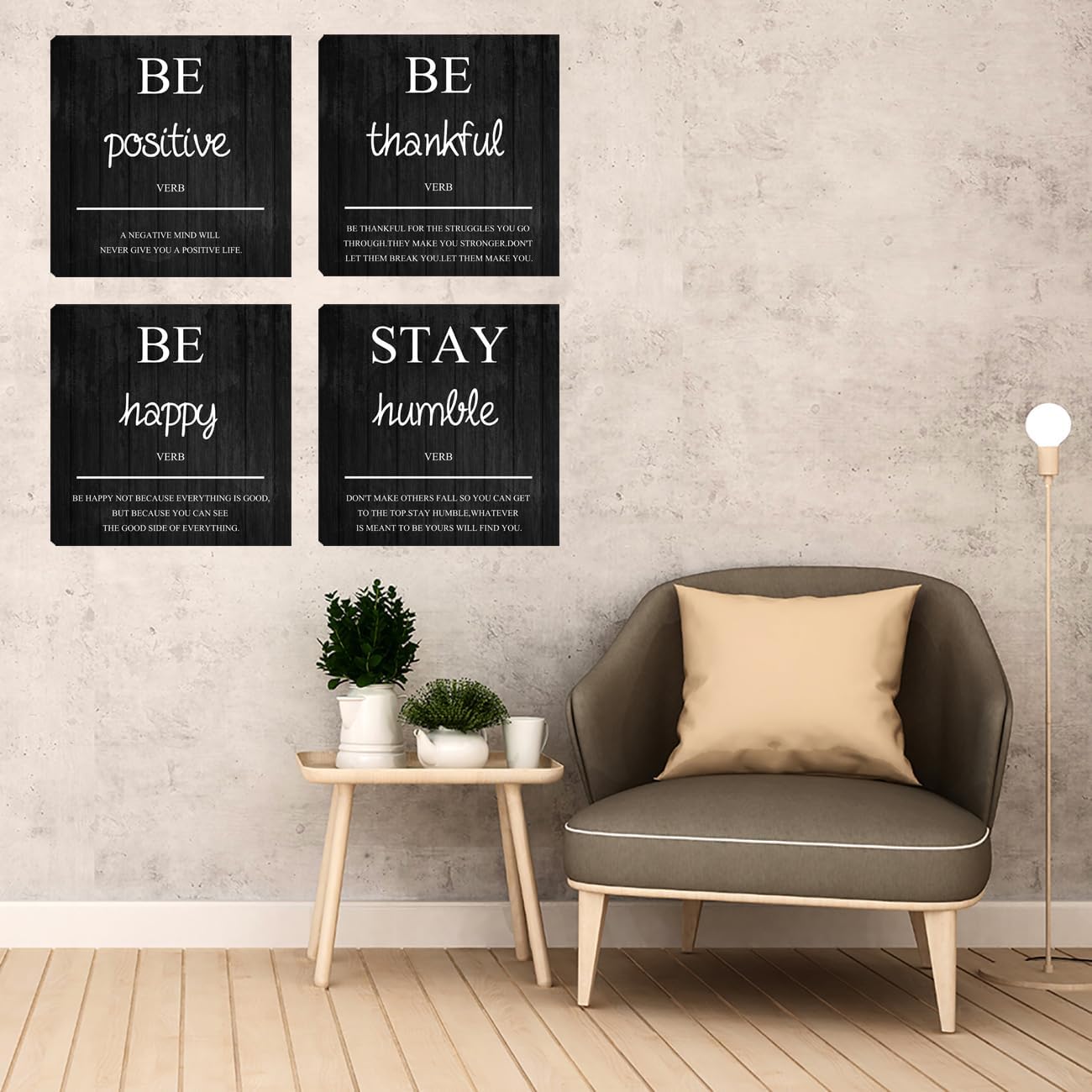 Motivational Office Wall Art Decor Inspirational Framed Canvas Wall Art Poster Prints Inspirational Quotes Office Wall Art for Living Room Bedroom Home Office Wall Decoration 12”X12”X4