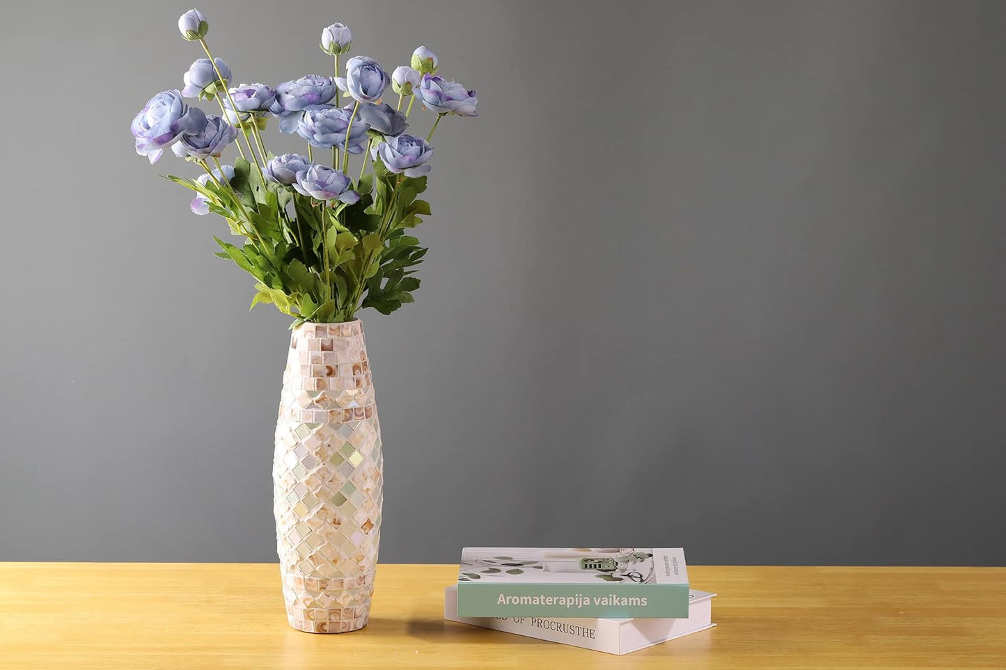 Artificial Silk Flowers Ranunculus Fake Flower 5 Pcs,Suitable for core Decoration,Wedding Floral Creation,Flower Arrangement DIY Project,Interior Decor（Blue）