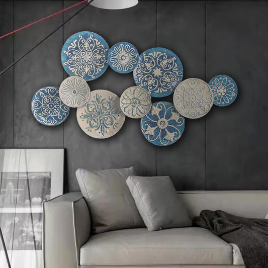 Large Metal Wall Decor 3D Stacked Wall Art Decor Metal Wall Art Hanging Sculptures for Living Room Home Office Kitchen Bedroom Decoration