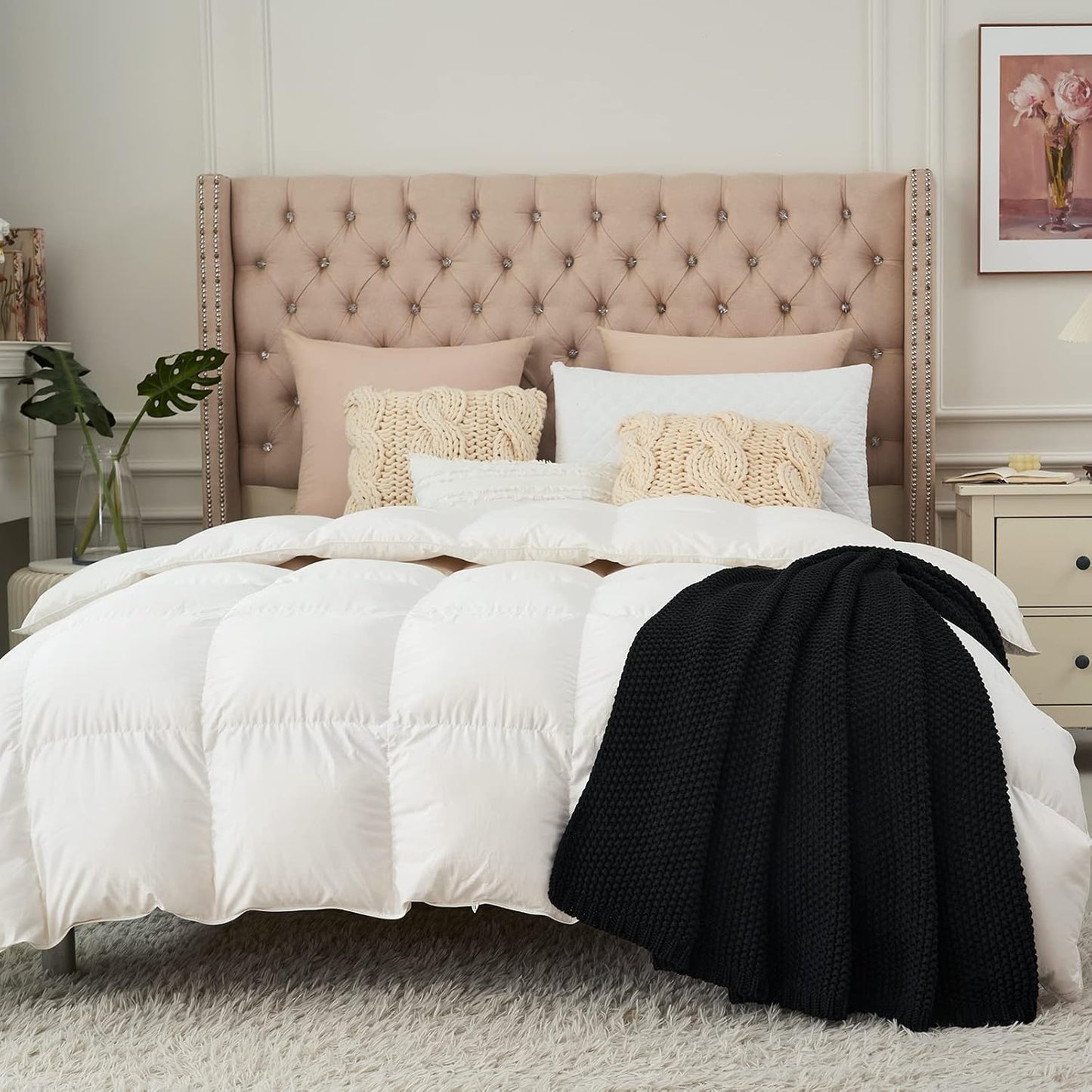 Longhui bedding Chunky Cable Knit Throw Blanket Lightweight Black 100% Organic Cotton Blanket for Sofa Couch Bed Baby Nursery, Rustic Shabby Chic Modern Farmhouse, 51” x 63” Give Laundering Bag