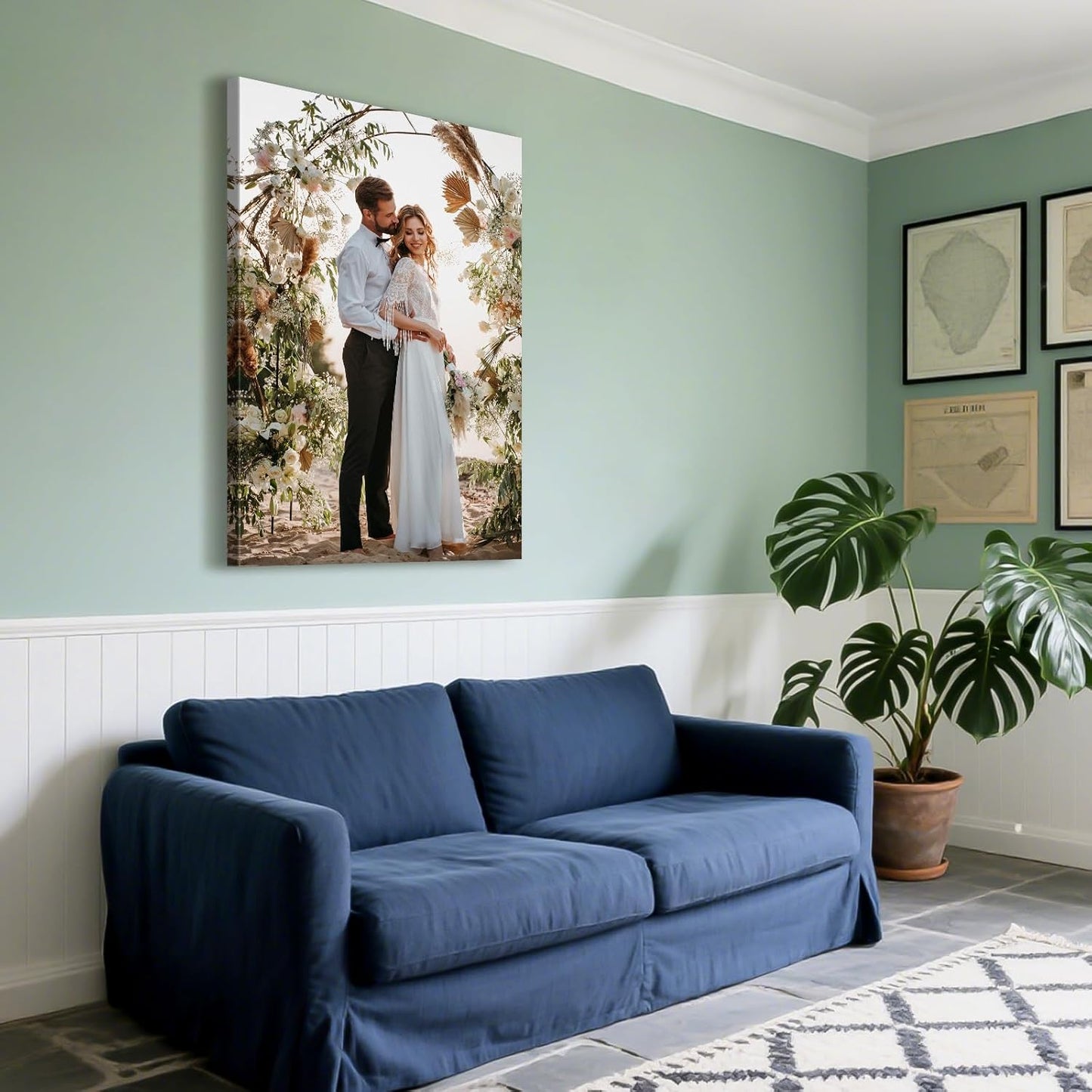 Custom Canvas Prints with Your Photos - Personalized Pictures Print, Customized Photo Gifts, Wall Art Poster Canvas Printing for Wedding, Family, Baby, Pets, Home Office Decor, Wrapped Frame 24x36