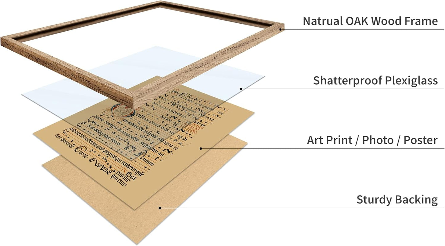 Poster Master Vintage Hymnal Poster - Retro Music Print - Gift for Artist, Friend - Graduale Aboense, Gregorian Chant Manuscript, Score - Wall Decor for Living Room, Bedroom, 11x14 Beige Framed