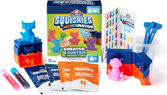 Elmer’s Squishies Mix and Match DIY Squishy Toys Kids Crafts Creates 2 Mix and Match Characters 12 Piece Kit