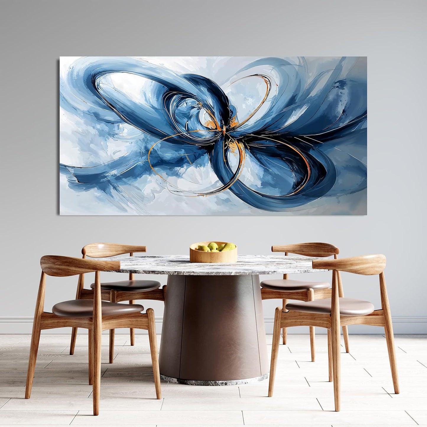 Canvas Wall Art Decor Modern Large Wall Art For Living Room Blue Abstract Wall Art Abstract Art Wall Decor Modern Large Artwork for Walls Canvas Prints Art Work For Home Office Wall Decor 29" X 58"