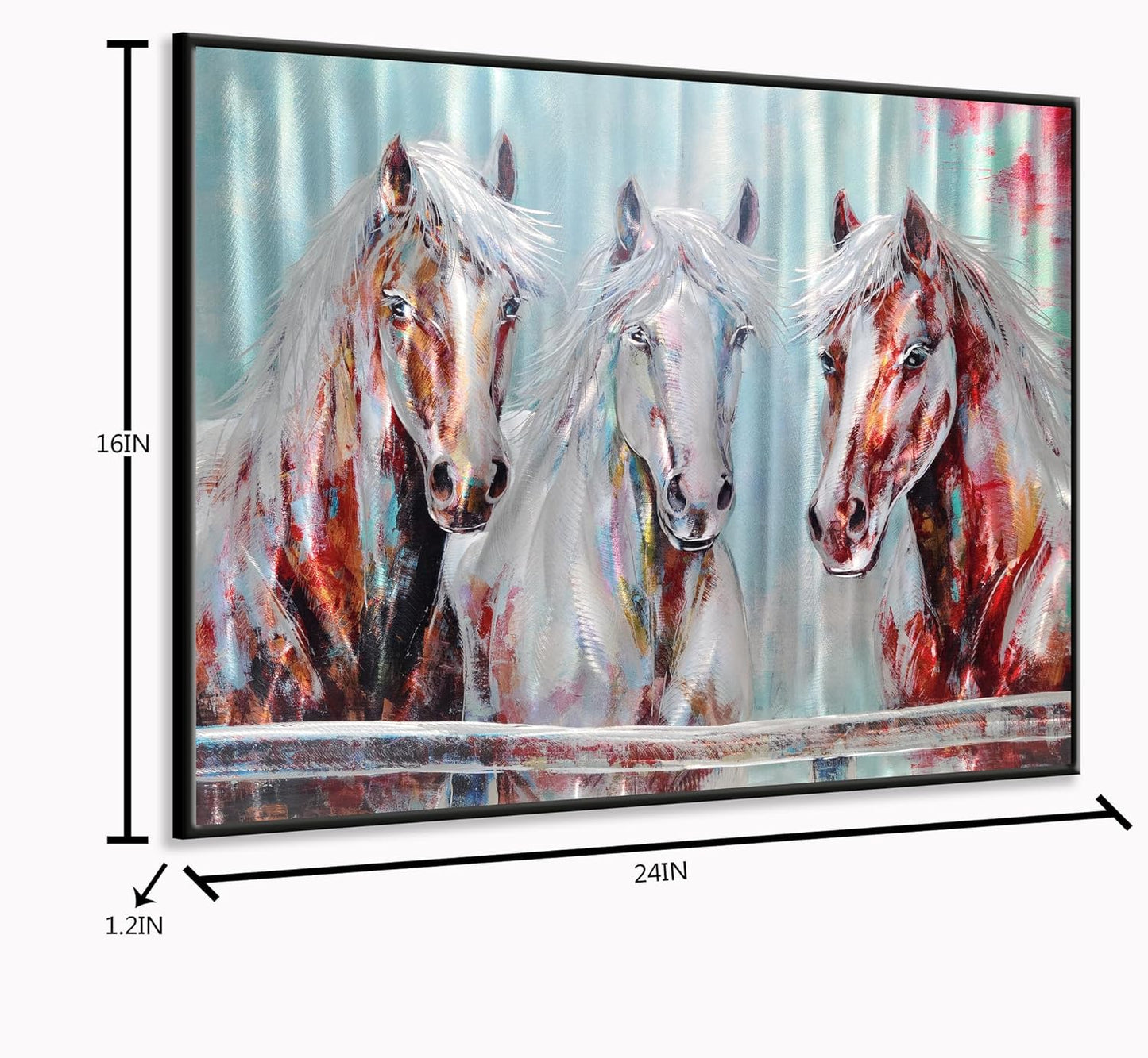 Yihui Arts Modern Contemporary 3D Aluminum Horse Metal Wall Art Sculpture for Home Decor