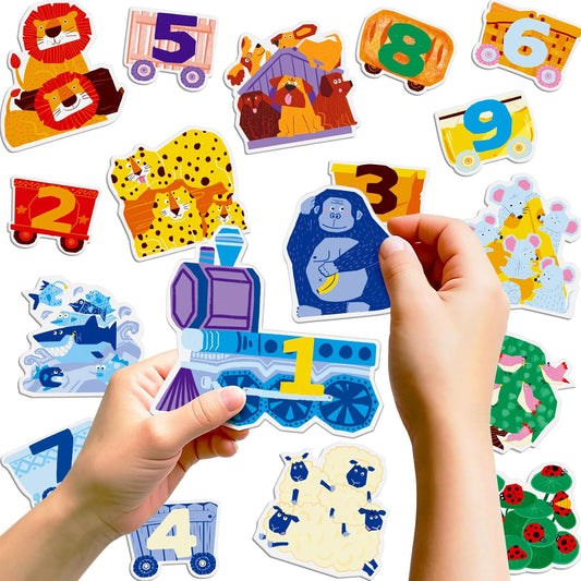 Dotimo 25 PCS Removable Reusable Animal Window Stickers for Toddlers 1-3 - Learn Numbers 1-10 & Math Symbols, Safe & Mess-Free Learning Decor for Home, School, Travel