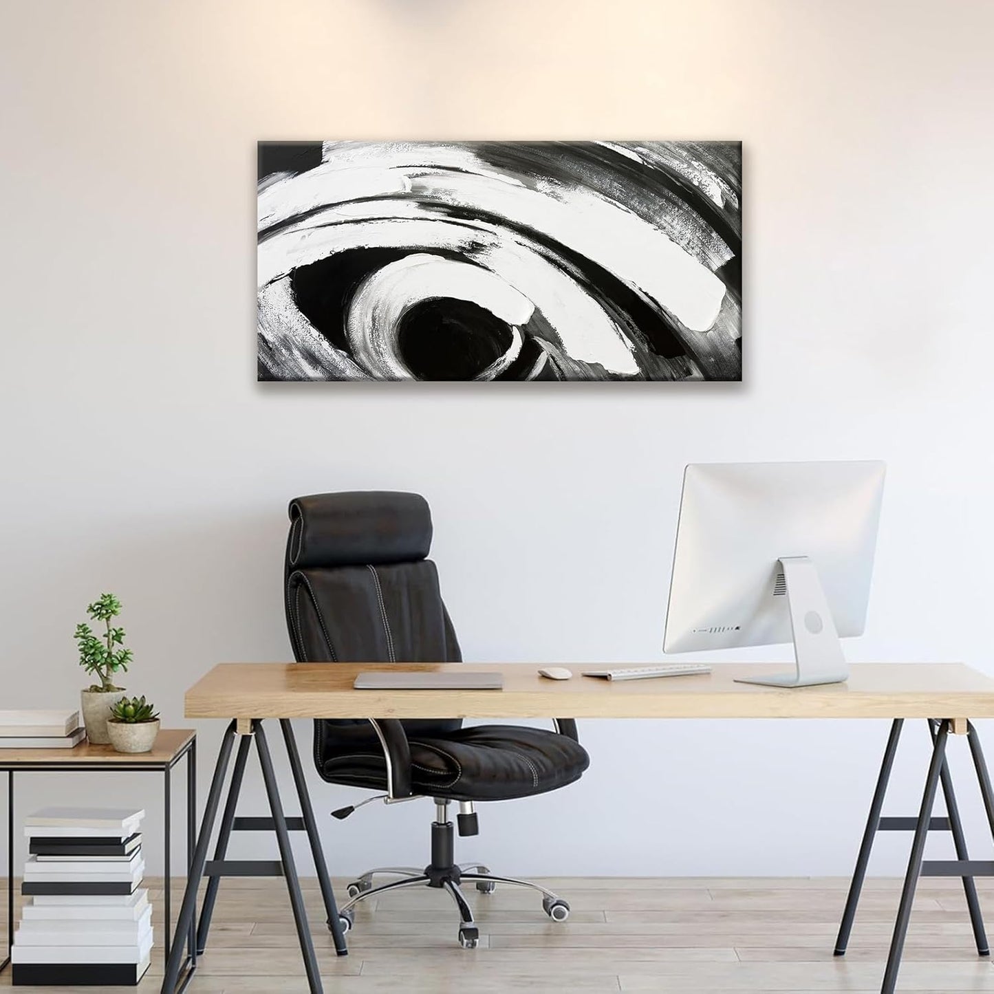 TAIJXAGSG Abstract Wall Art Black And White Wall Art Home Wall Decor Artwork Modern Canvas Art Wall Decor Painting Prints Pictures For Bedroom Office Artwork 20" X 40"