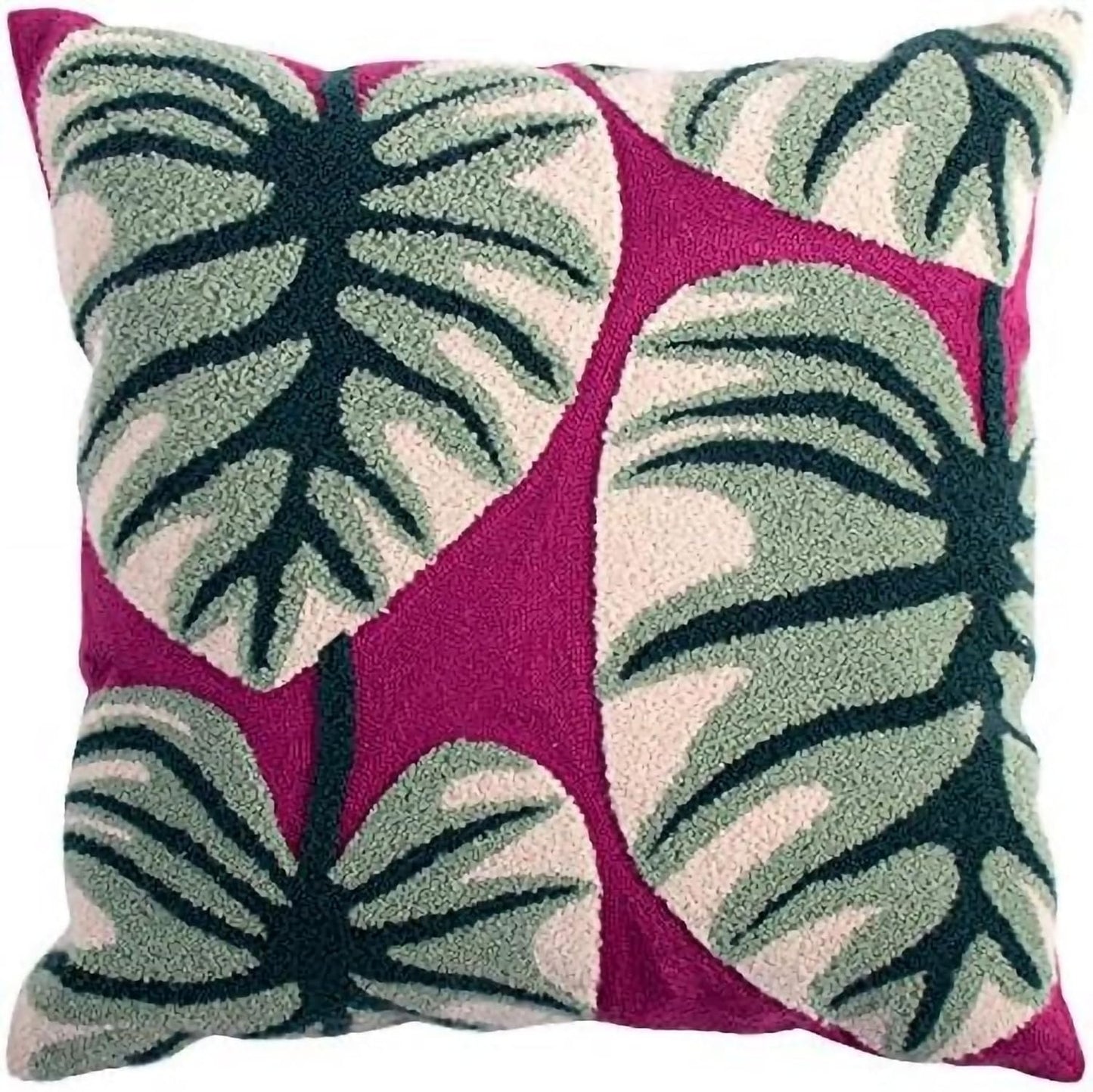 MOCOFO Canvas Embroidered Flower Pillow Case Spring Embroidery Craft Modern Simple Throw Pillow Cover for Sofa,Bedroom,Office (Wild Fruit, 18x18’’)