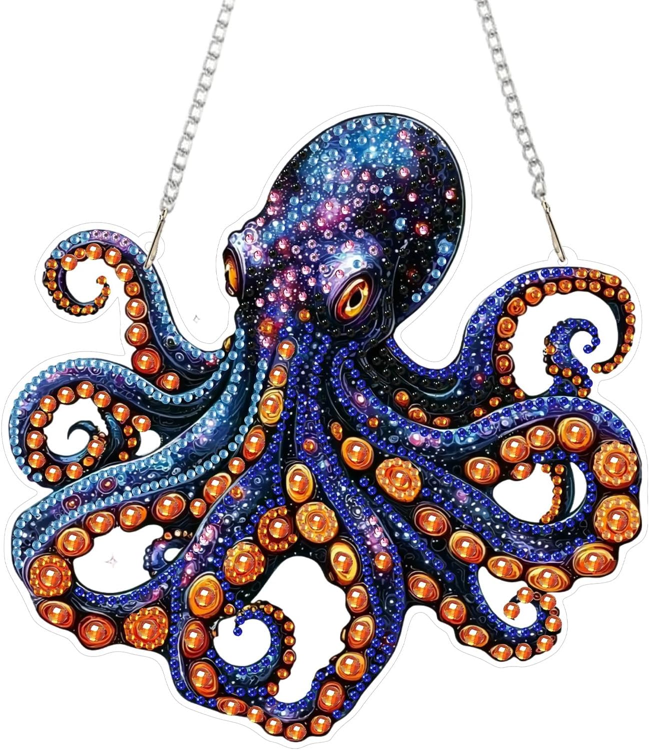 SENQAO Octopus Diamond Art Hanging Kit for Adult, Special Shaped Rhinestone, Double Sided DIY Acrylic Diamond Art Painting Window Pendants Home Garden Wall Hanging Kits Hanging Ornament