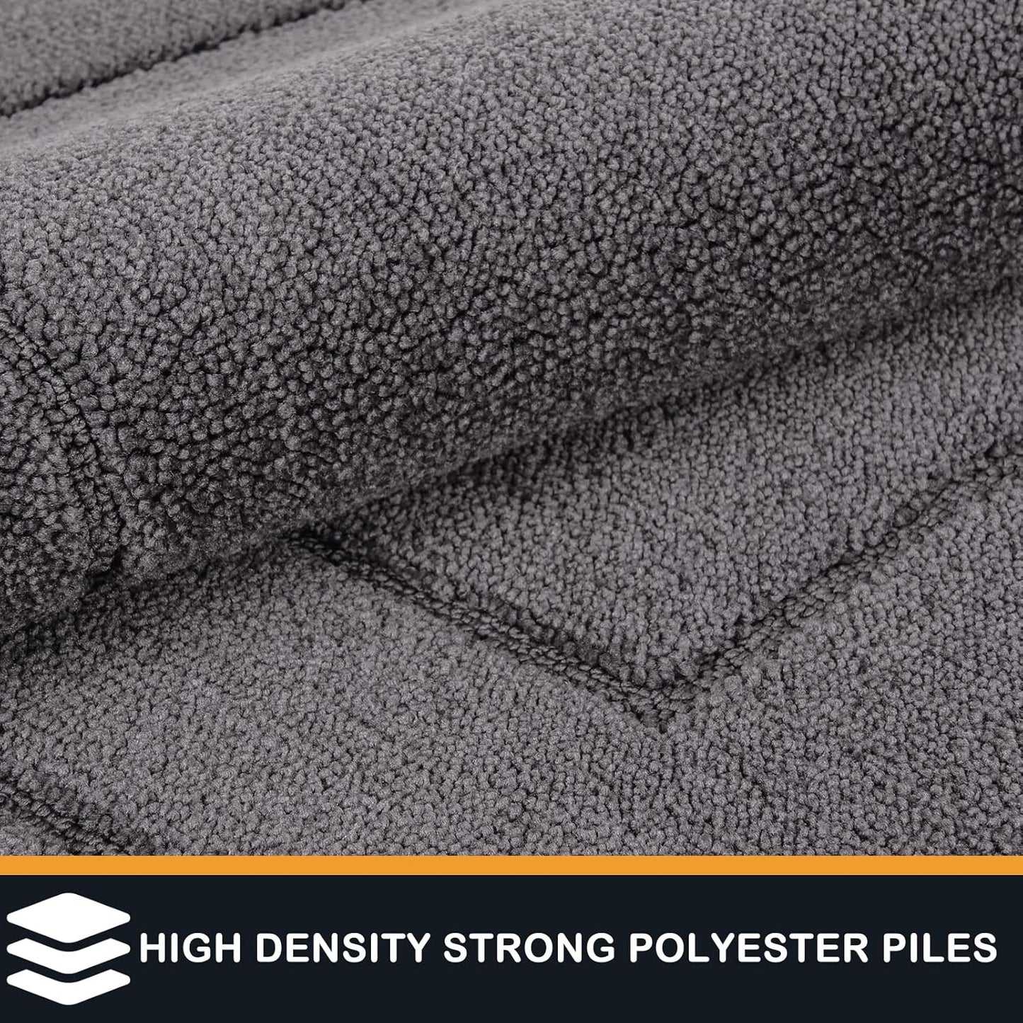 PURRUGS Dirt Trapping Door Mat 24" x 35.5", Non-Slip/Skid Machine Washable Entryway Rug, Dog Doormat, Super Absorbent Welcome Mat for Muddy Wet Shoes and Paws, Grey