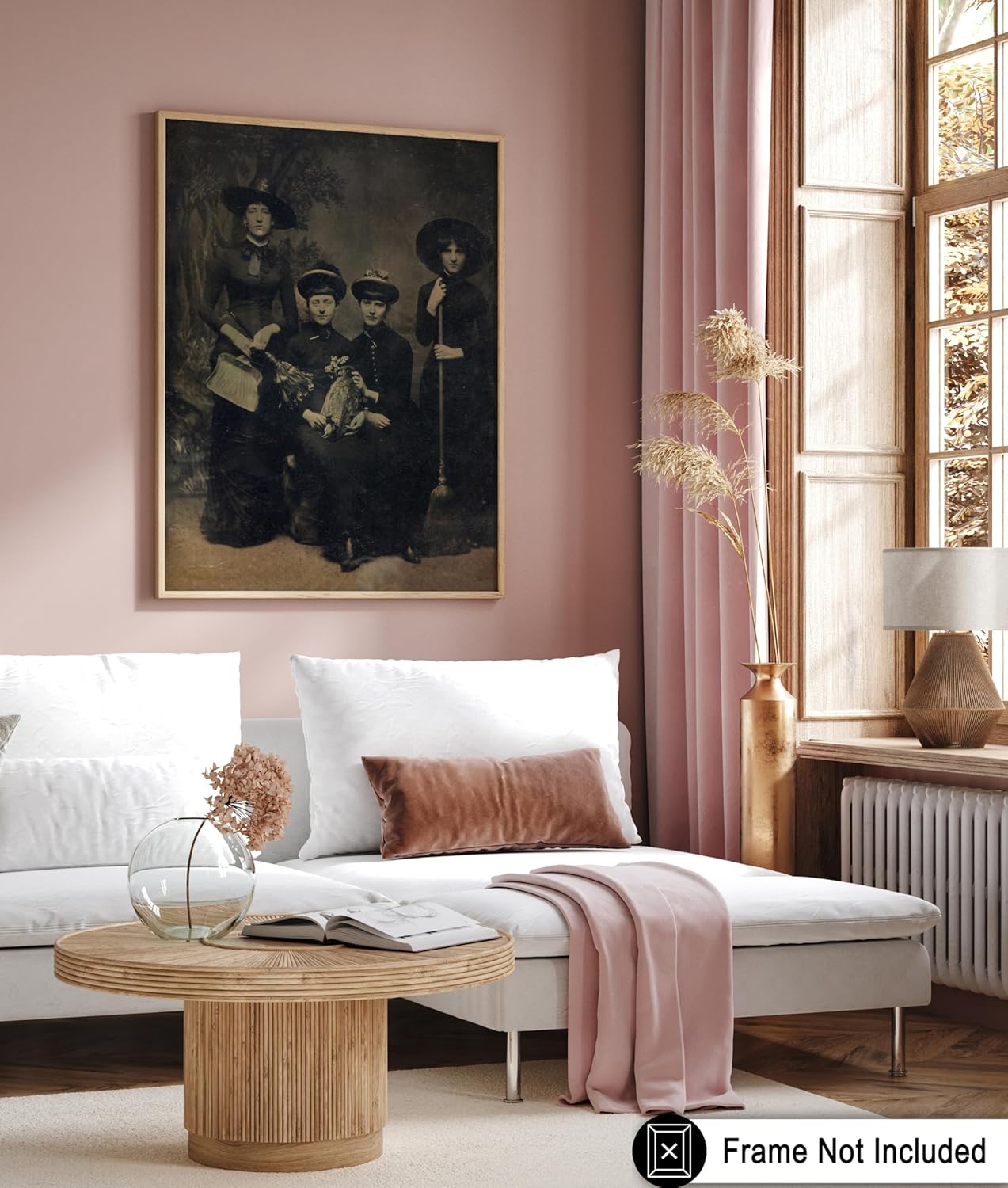 Poster Master Vintage Photograph Poster - Retro Halloween Print - Gift for Artist, Friend - Four Witches Wearing Robes, Sabbath, Coven, Sorcery - Wall Decor for Home, Office, 18x24 Unframed Wall Art