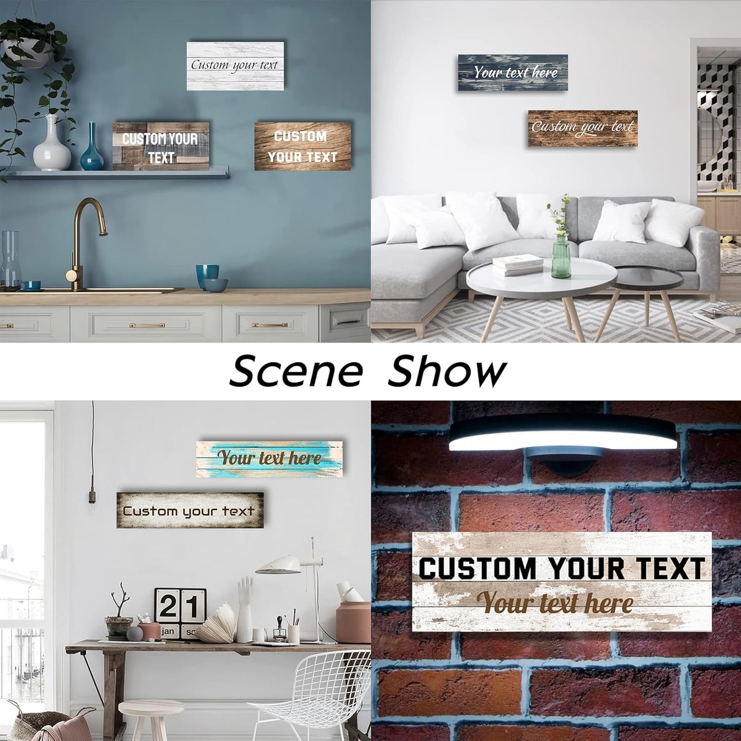 LZIMU Personalized Quotes Sign Wall Decor Custom Canvas Sign with Your Text Customized Gift for Rustic Kitchen Farmhouse Decor Framed (6"x24")