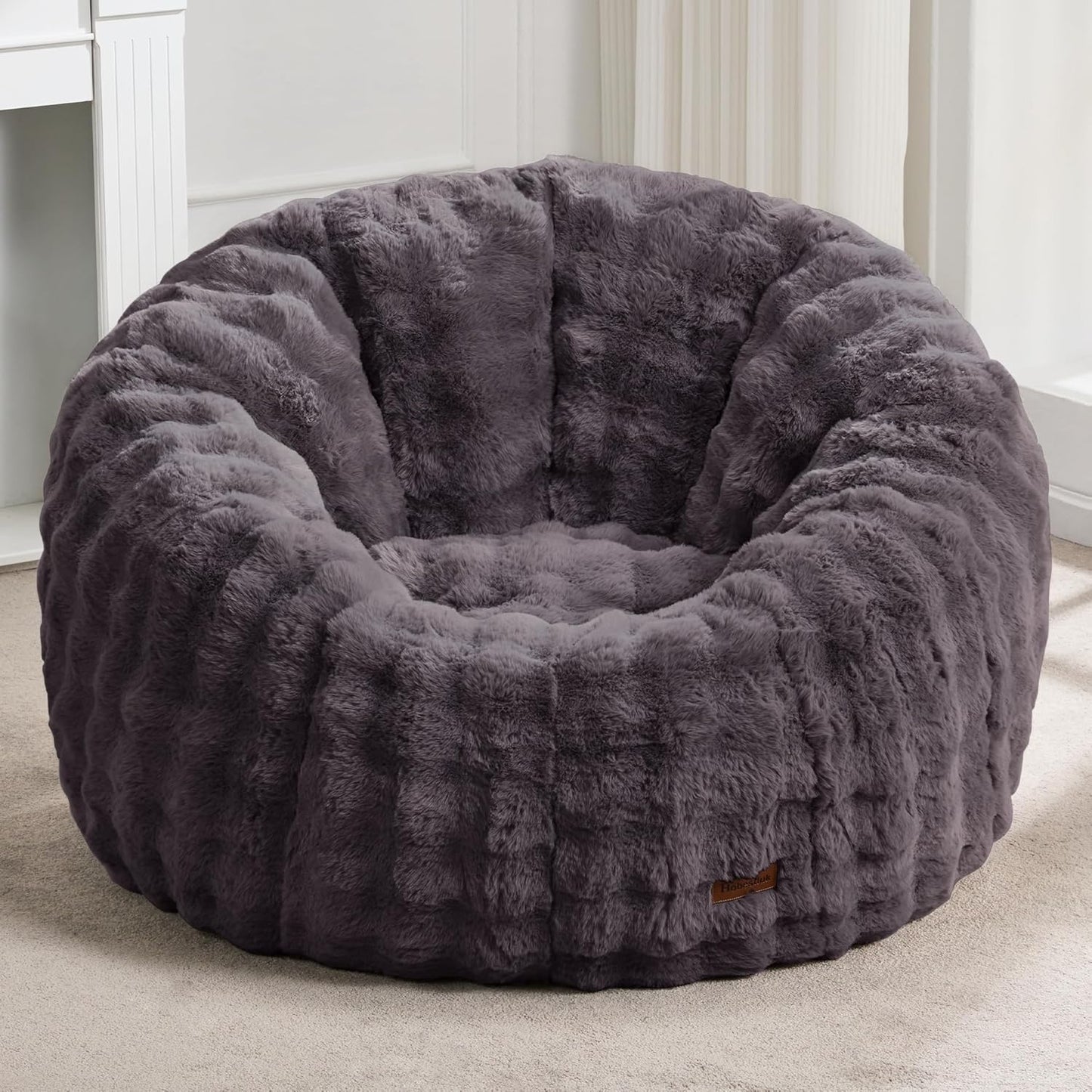 Hobestluk Bean Bag Chair Oversized Bean Bag Chair for Adults Donut-Shaped Large Bean Bag with Spacious Design for Living Room Bedroom or Reading Nook (Bubble Dark Grey)