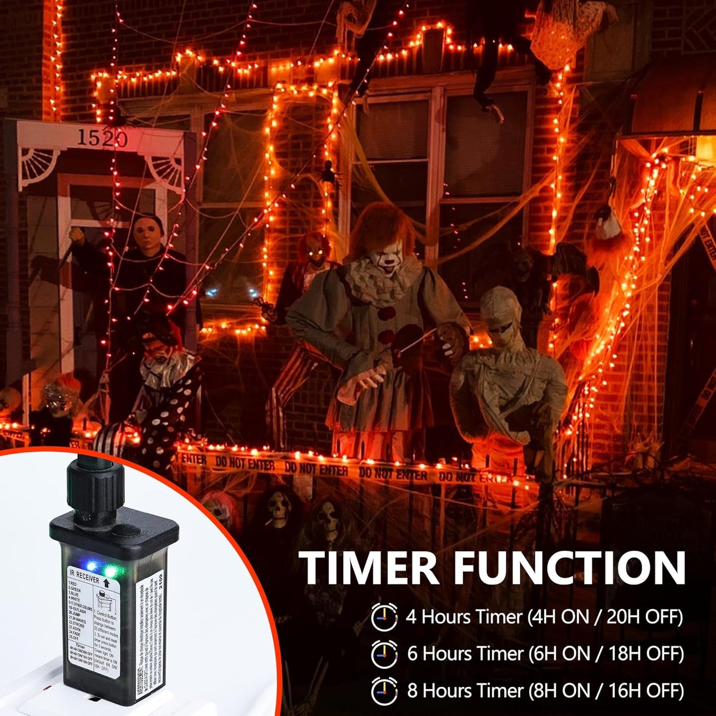 iBaycon Color Changing Christmas Lights, 66FT 200 LED RGB Halloween String Lights Outdoor, Fairy Twinkle Tree Lights with Remote Timer Plug in for Xmas Room Indoor Party Holiday Decorations