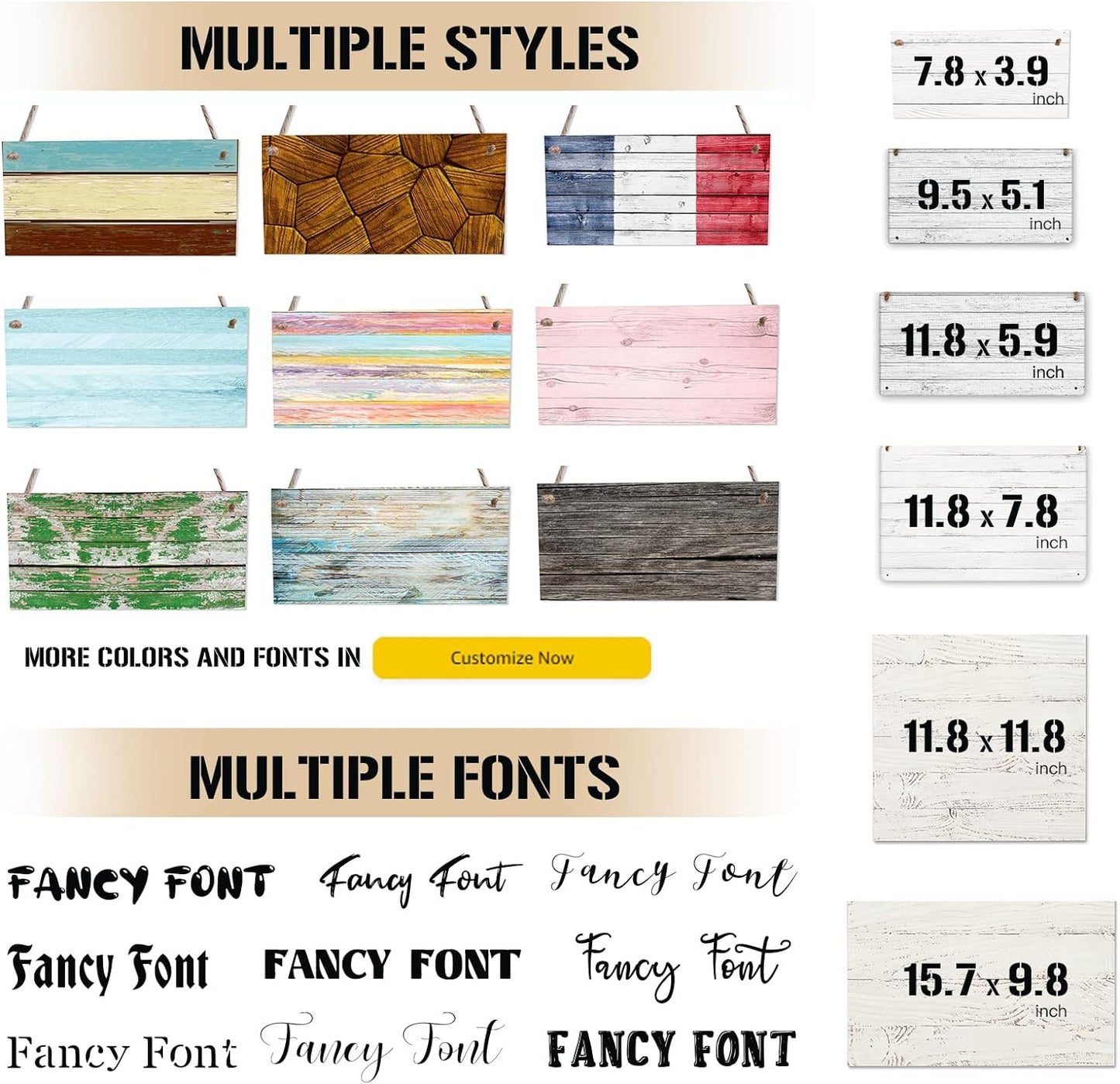 Custom Personalized Board Hanging Wood Sign, Design Your Welcome Sign, Customizable Wall Plaque, House Wood Sign for Garden Yard Home Farmhouse 9.8x5.1 inch