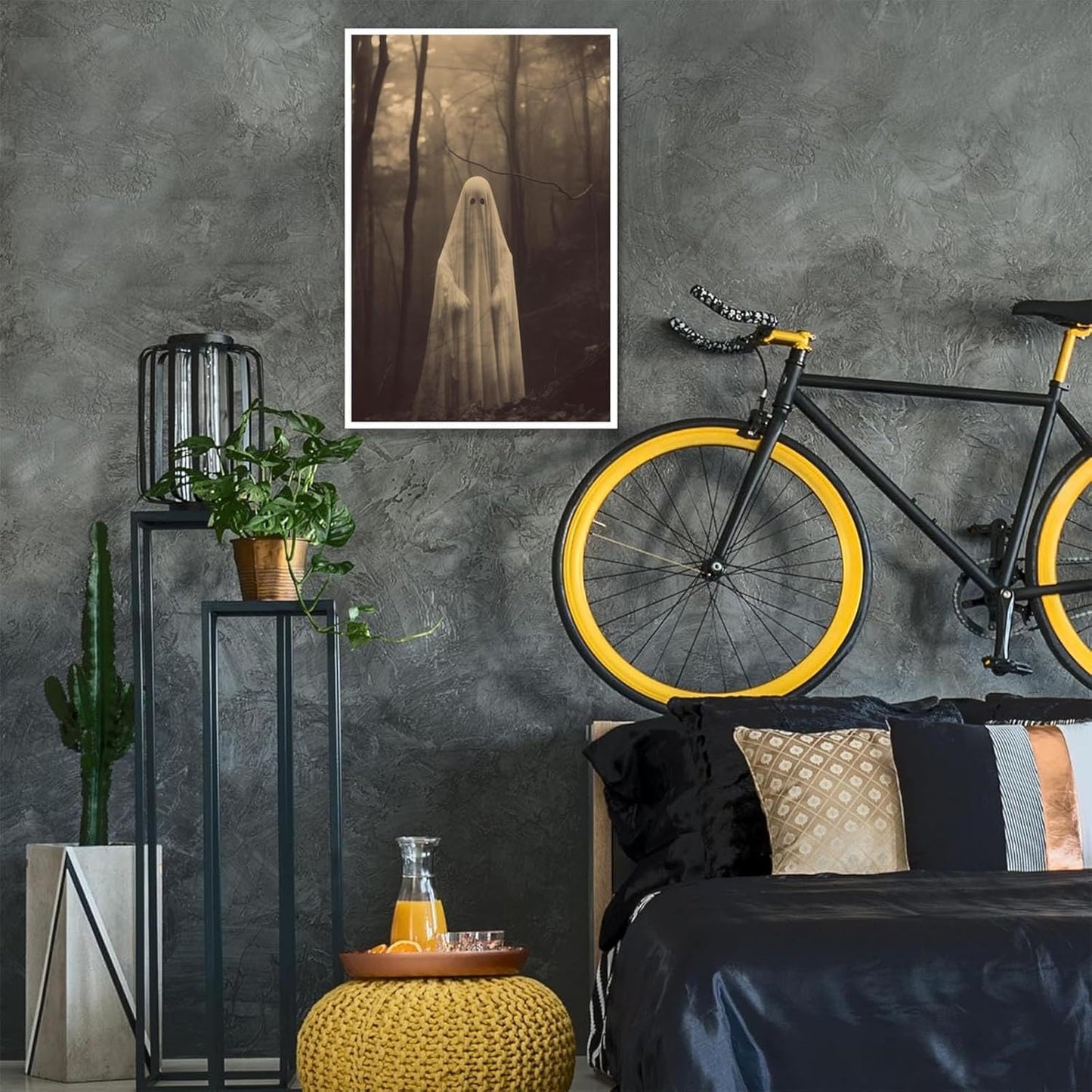 Ghost Forest Spooky Print Poster The Gothic Room Decor Creepy Picture Posters Dark Academia Aesthetic Family Prints Canvas Wall Art Home Apartment Decorations 24X36inch Unframed