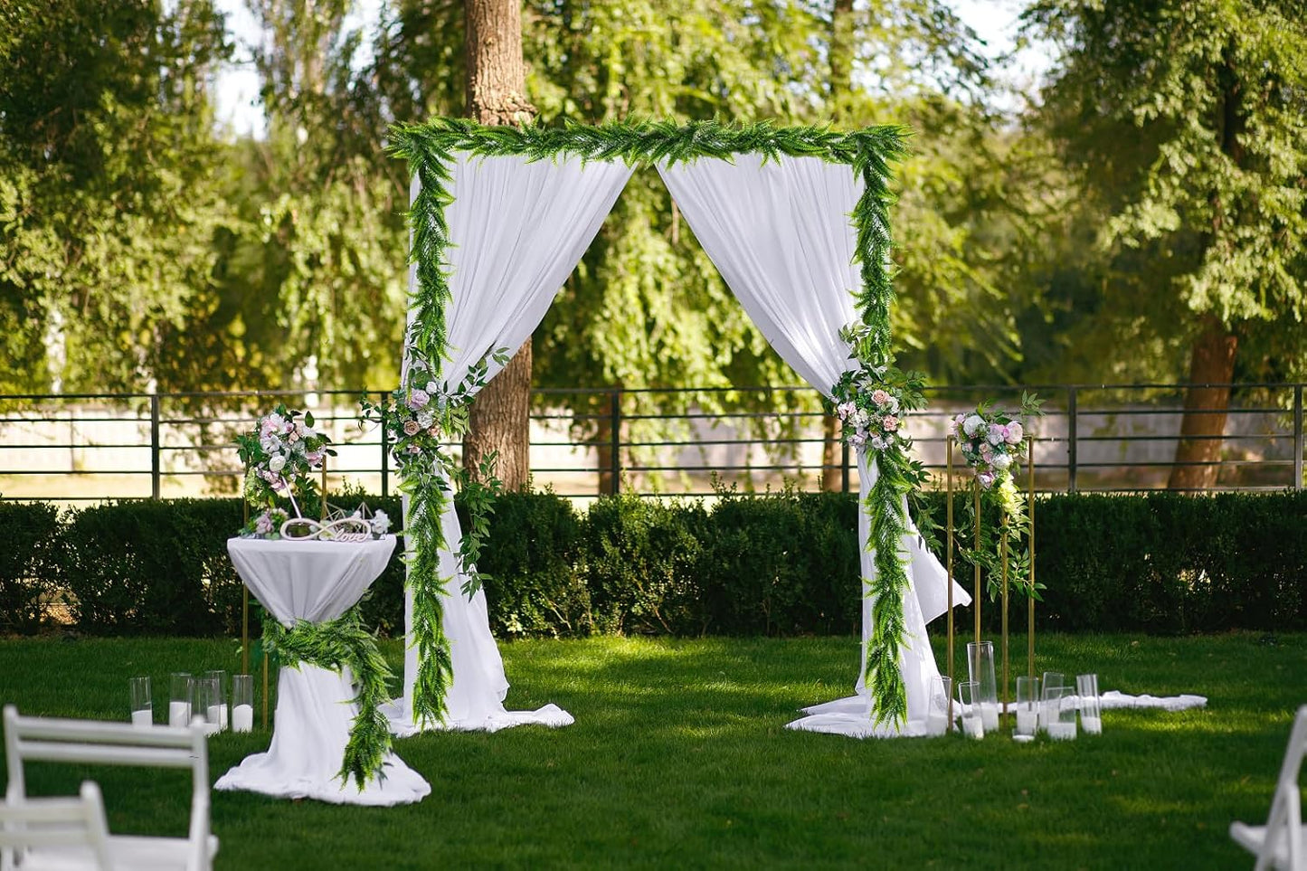 RECUTMS 4pcs Ferns Garland 6 FT Ivy Vines Fake Plant Artificial Hanging Plant Faux Boston Ferns Greenery Leaves Fake Vines for Outdoor Indoor Home Garden Decoration Party Table Wall Decoration(Green)