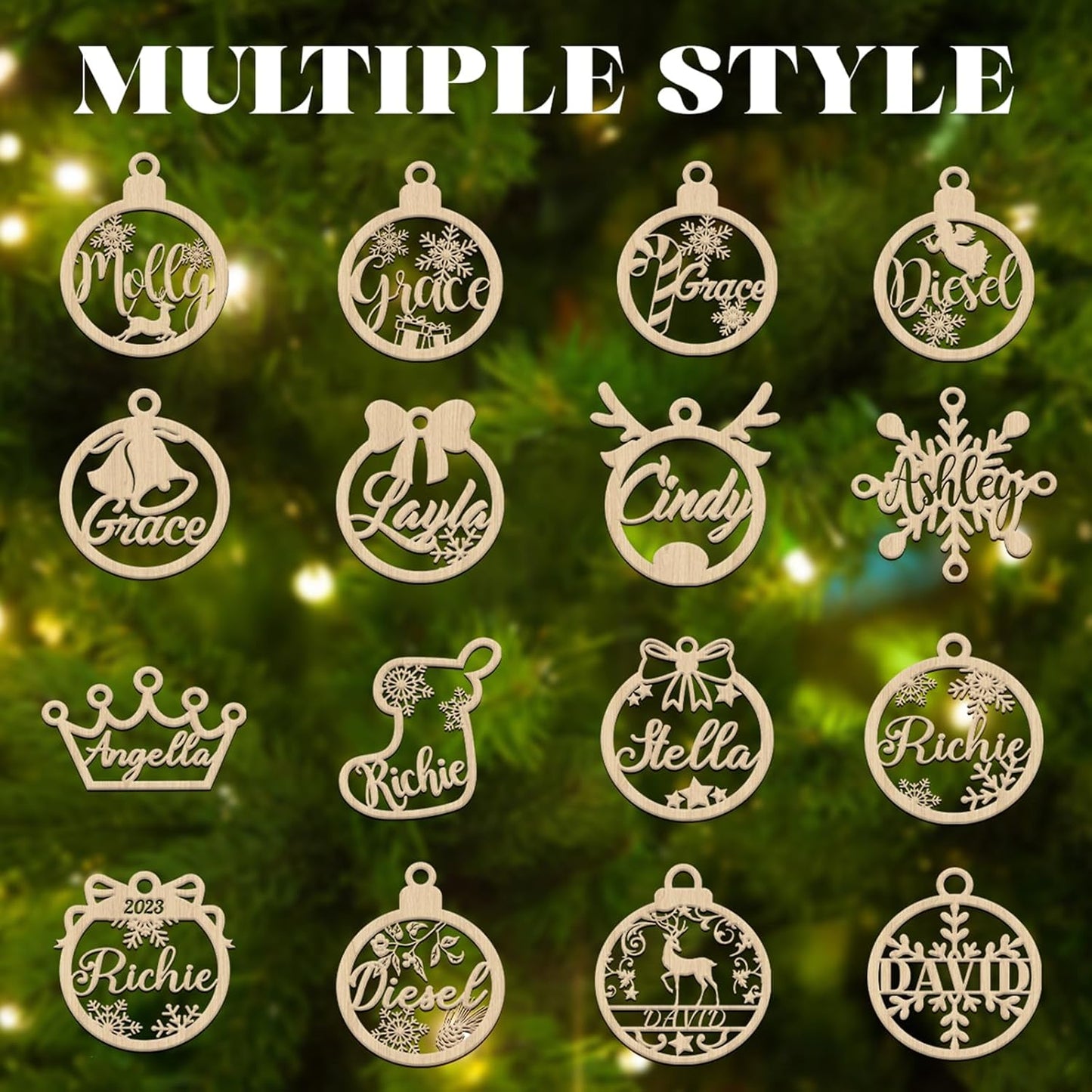 Personalized Wooden Christmas Ornaments 2025 Custom Wood Name Ornament for Women Men Friends Family Customized Hanging Ornament Decoration Gift for Xmas Tree