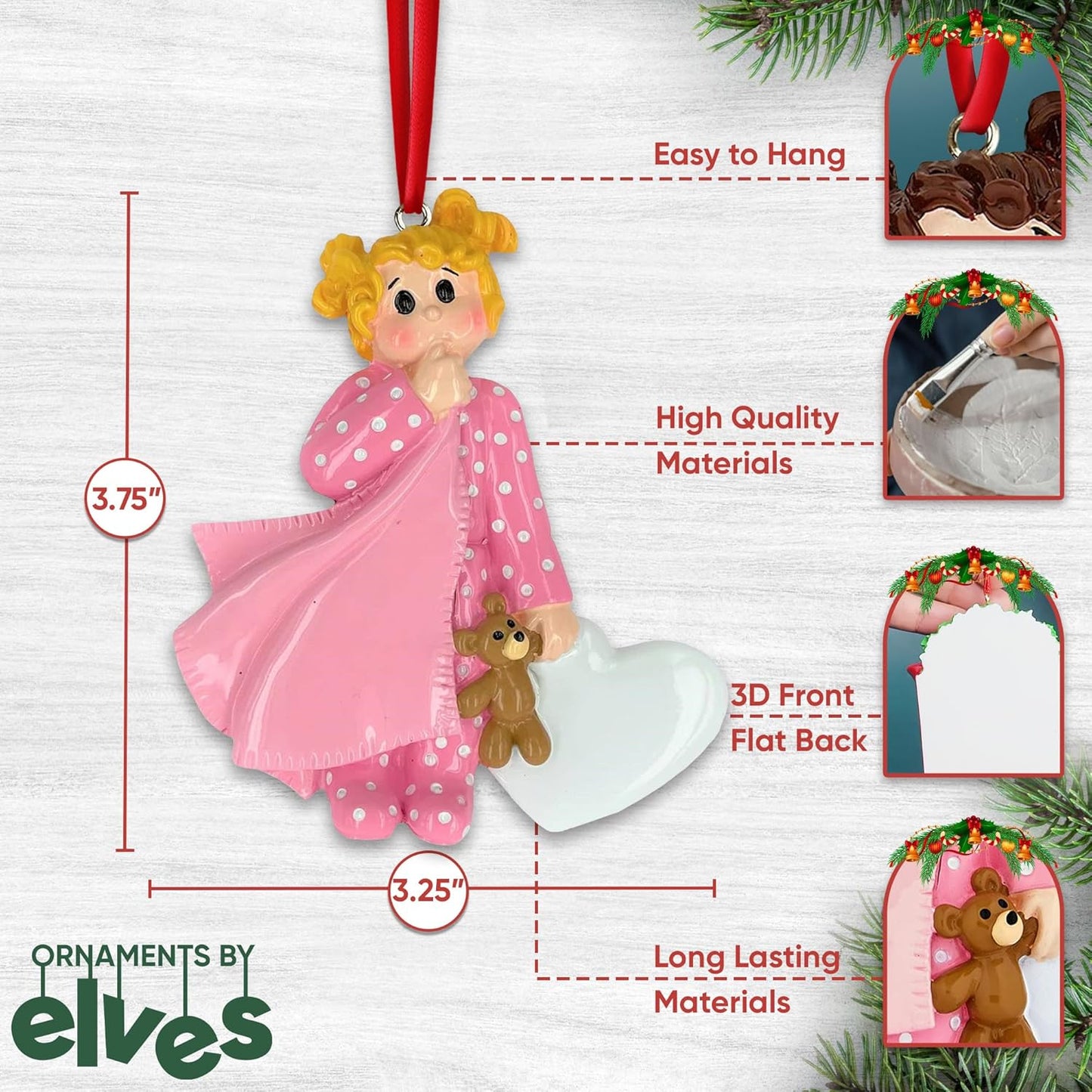 Personalized 2nd Christmas Boy Tree Ornament 2024 - Baby Child Hold Heart Second - Free Customization