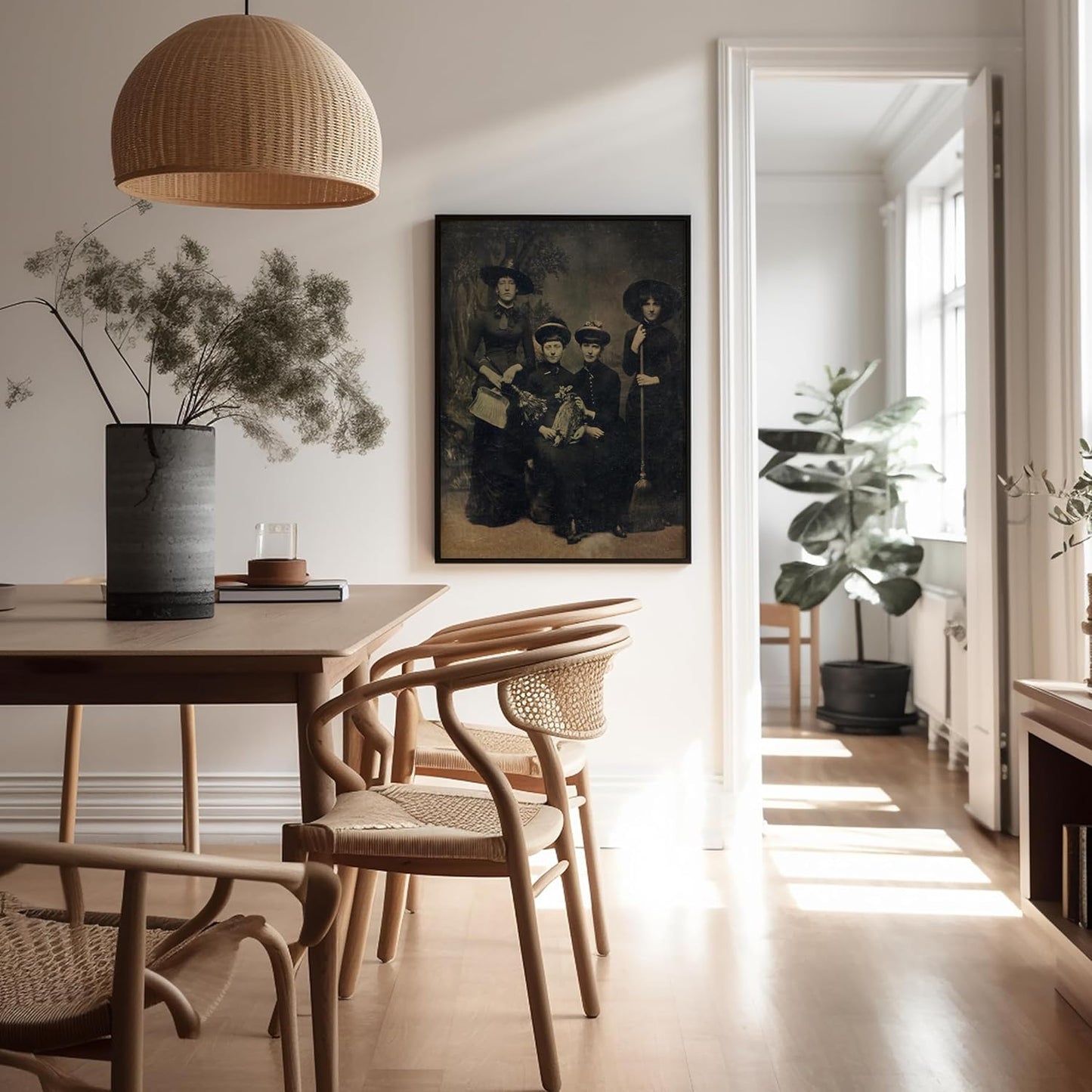 Poster Master Vintage Four Witches Coven Poster - Retro Witches Print - Witchcraft Art - Halloween Art - Gift for Men & Women - Gothic Decor for Living Room, Bedroom or Dorm - 11x14 UNFRAMED Wall Art