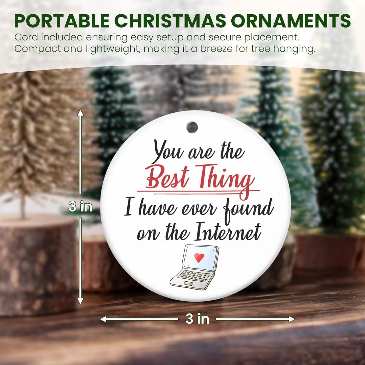 TEEZWONDER Couples Gifts for Him and Her - Ceramic Christmas Ornaments 2025 for Tree Decorations - Christmas Anniversary Birthday Gifts for Women Men, Couple Gift for Girlfriend Boyfriend