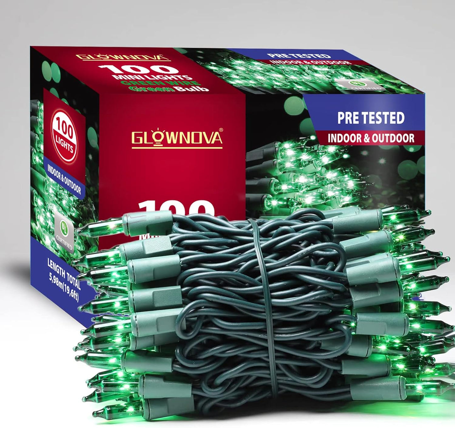 Green Wire,Green,Incandescent Bulb 100 Mini String Lights for Indoor Christmas Tree Garland Birthday Wedding Party Festival Decoration