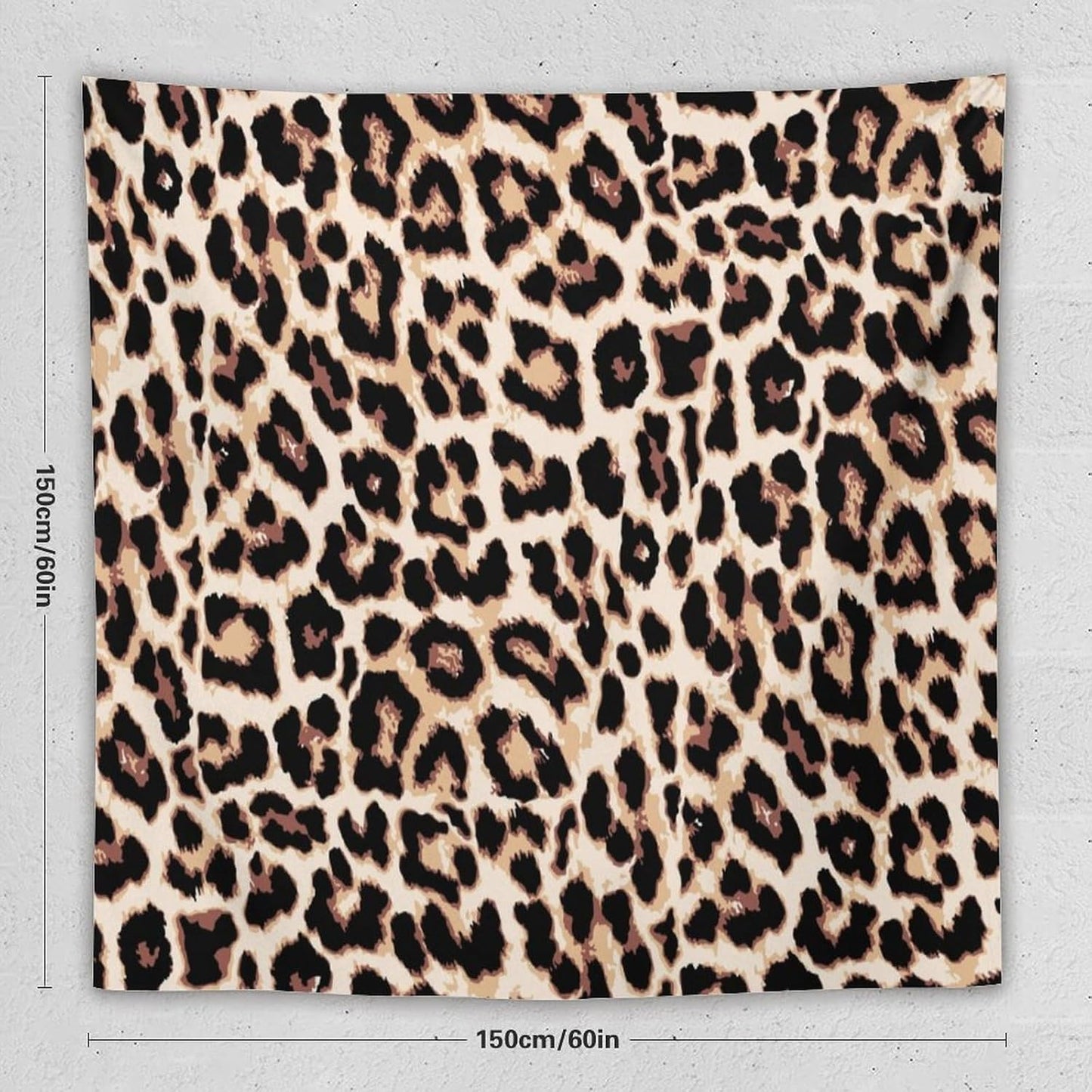 HZOHNAGO Leopard Print Tapestry Rustic Brown Leopard Wild Animal Printed Wall Tapestry Painting Wall Hanging for Bedroom Living Room Dorm 60" W x 60" H