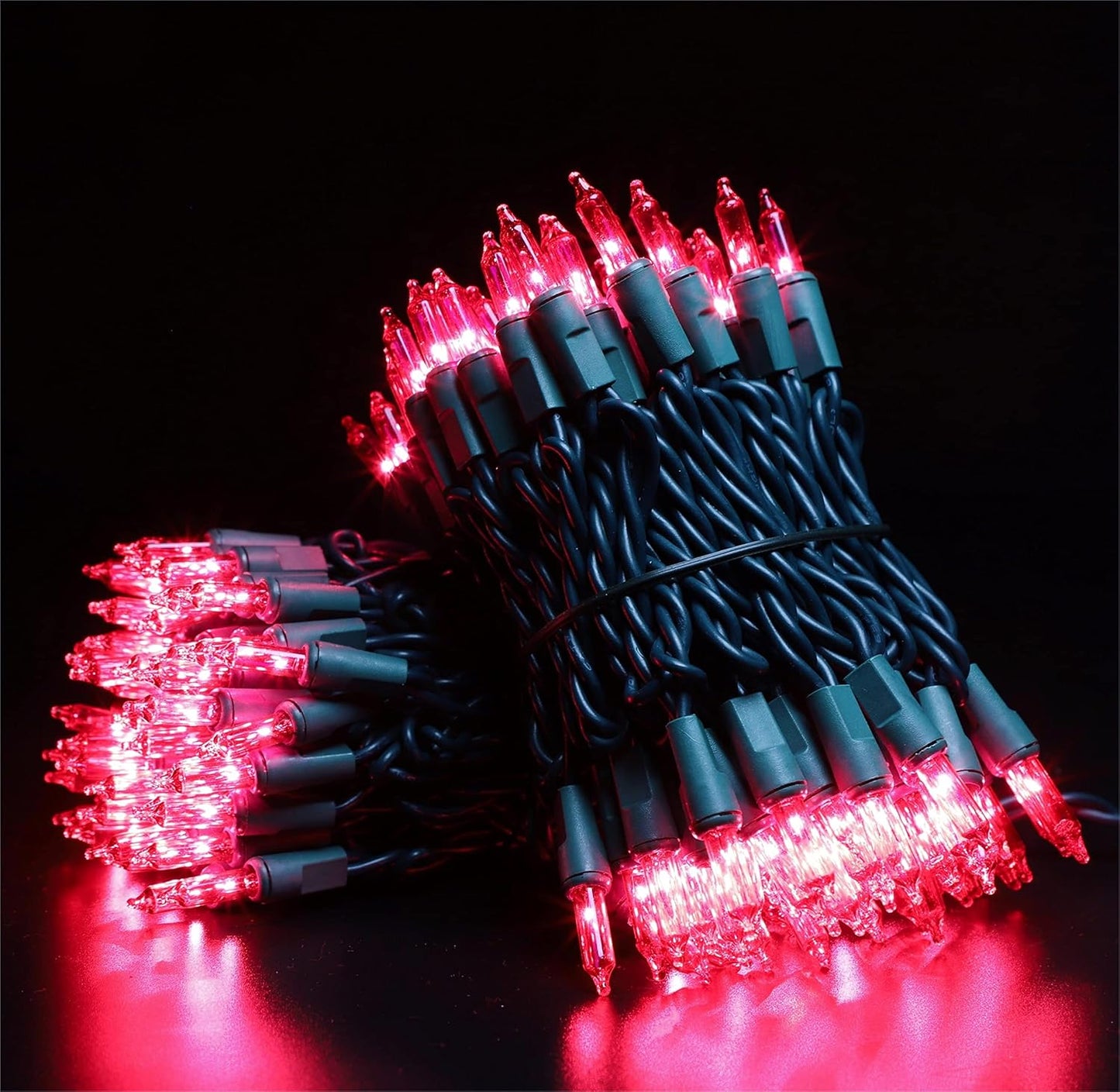 Green Wire, Pink Incandescent Bulb 300 Mini String Lights for Indoor Christmas Tree Garland Birthday Wedding Party Festival Decoration