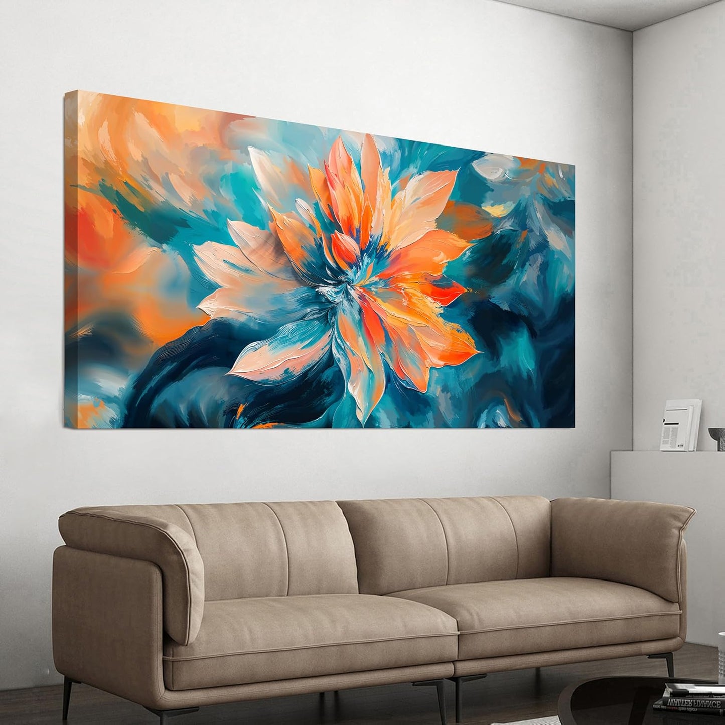 KUPTEU Canvas Wall Art Decor Large Wall Art Pictures for Living Room Colorful Flowers Wall Art Prints Decorations Canvas Art Wall Decor Artwork for Walls Bedroom Home Aesthetic Decor 24" X 48"