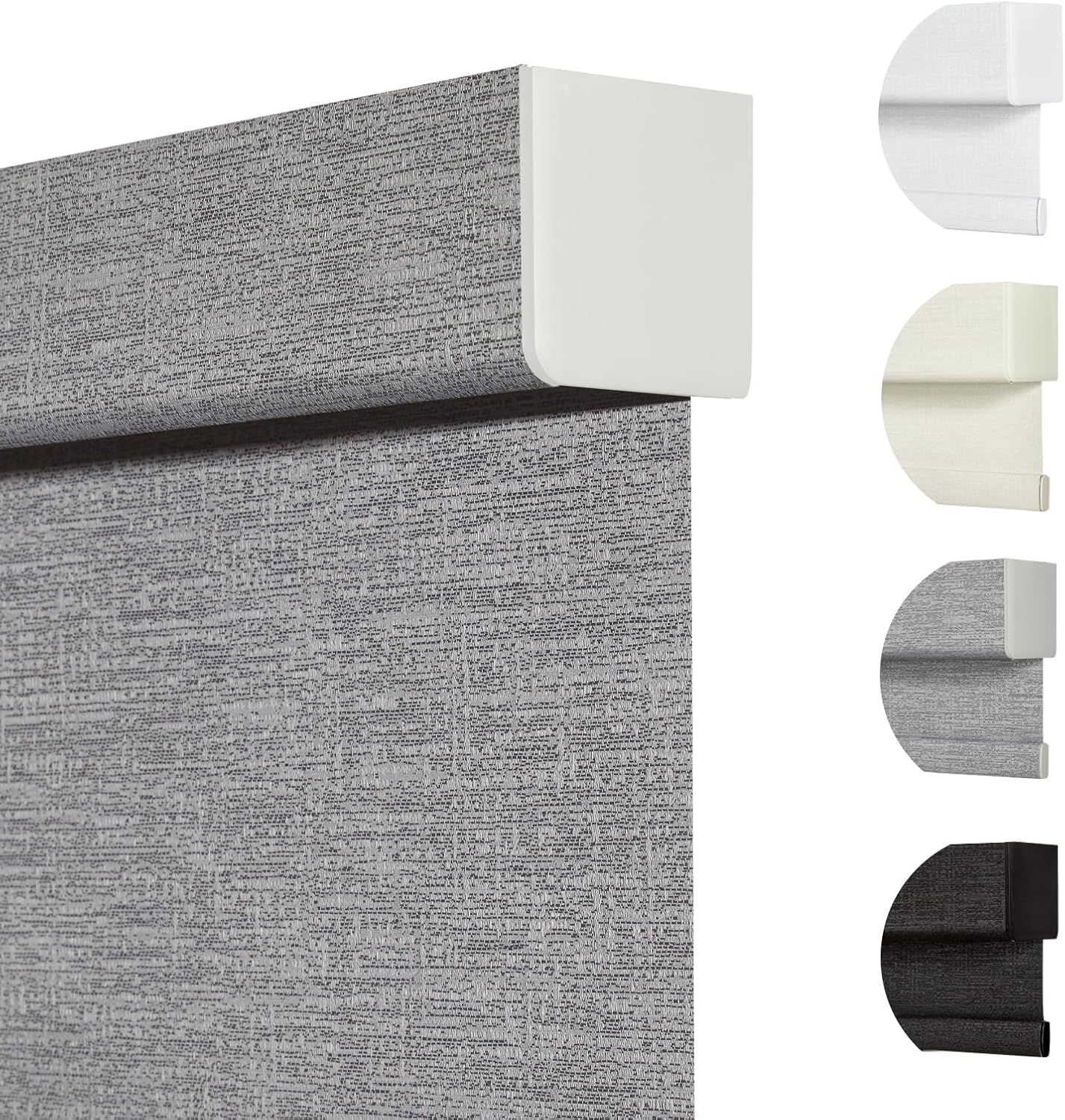 Persilux Blackout Roller Shades for Indoor Windows with Upgraded Cassette, Cordless Shades Window Blinds Pull Down for Doors, Easy to Install for Office/Living Room/Bedroom, Grey(27.5" W x 72" H)