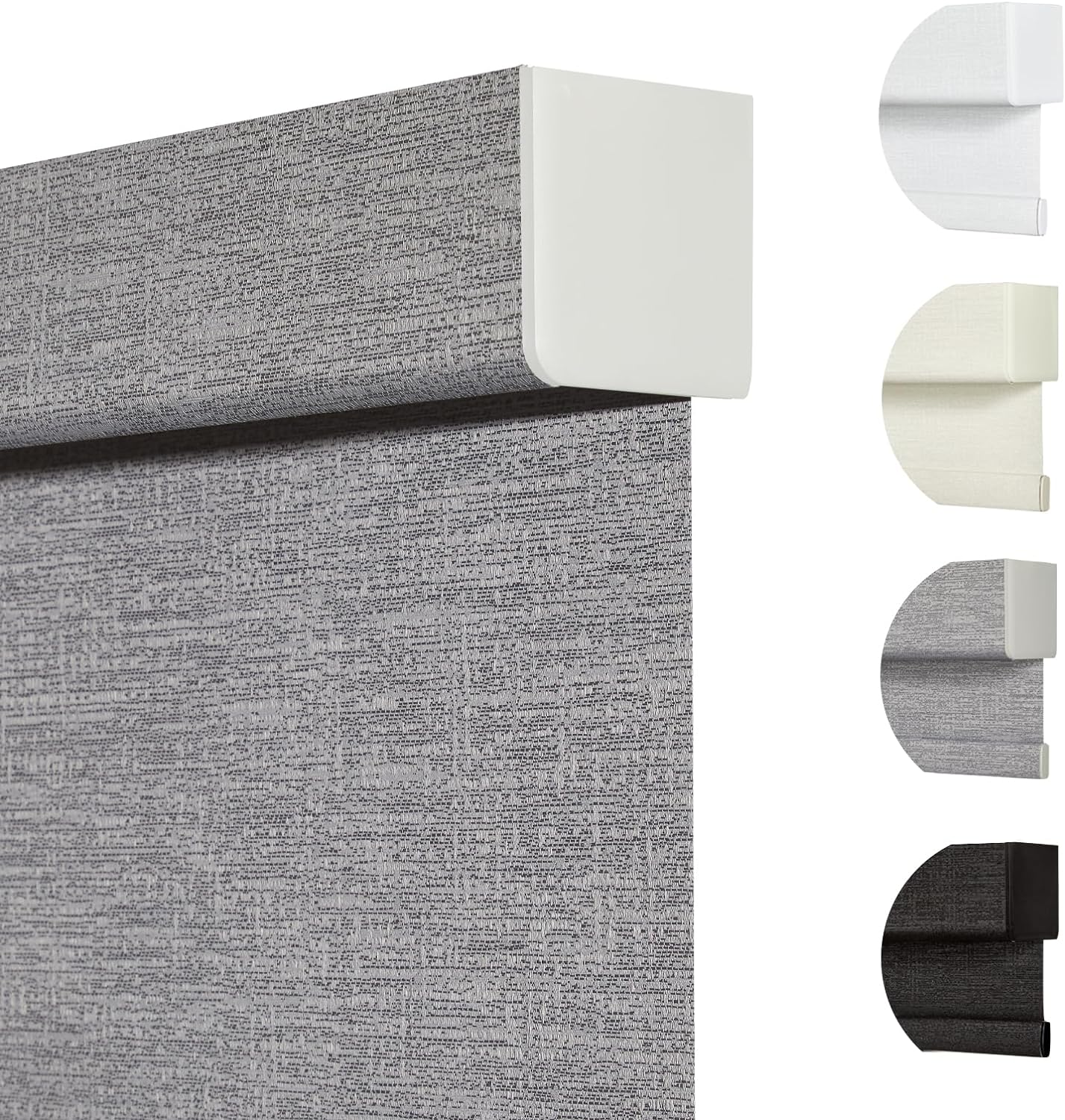 Persilux Blackout Roller Shades for Indoor Windows with Upgraded Cassette, Cordless Shades Window Blinds Pull Down for Doors, Easy to Install for Office/Living Room/Bedroom, Grey(27.5" W x 84" H)