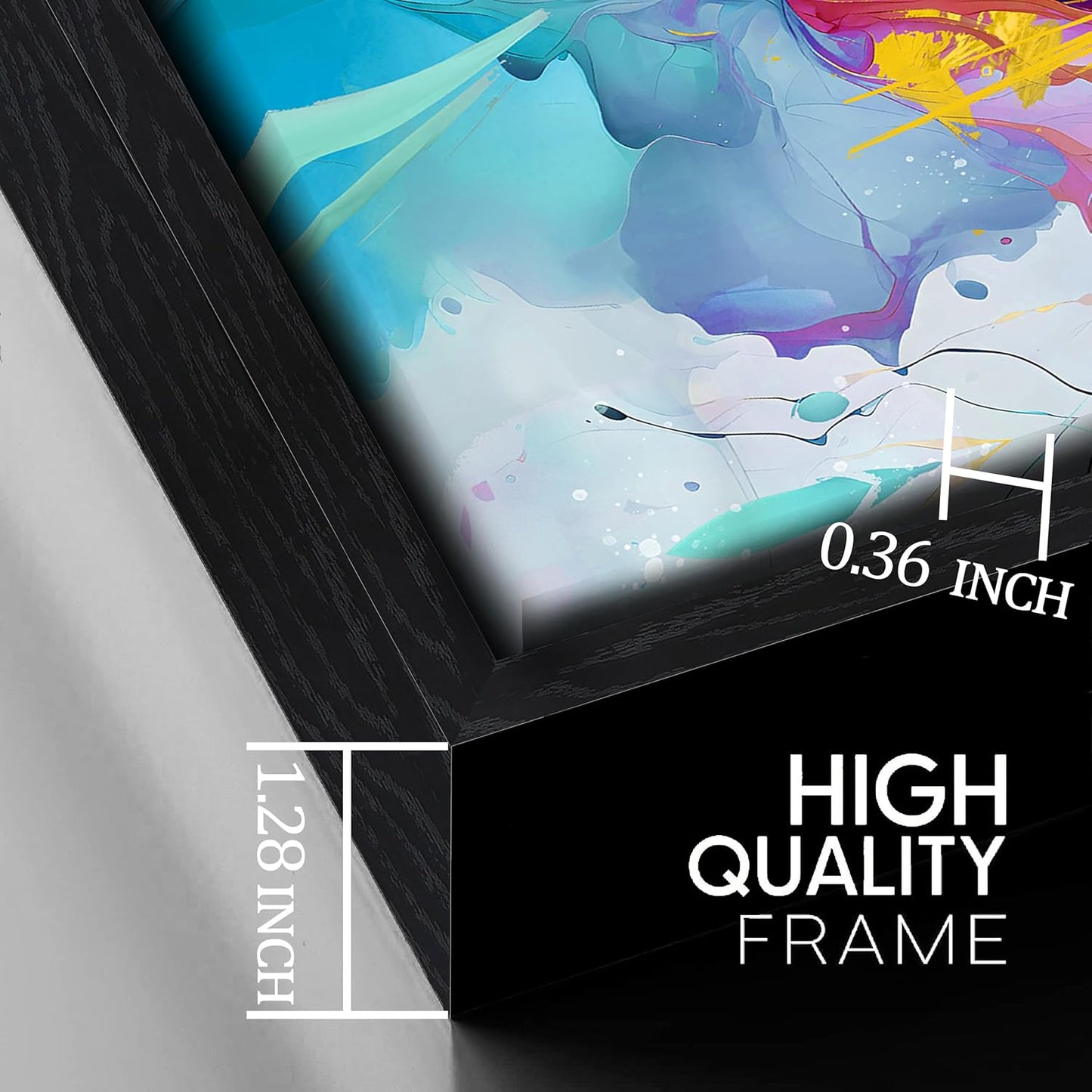 Colorful Wall Art for Living Room Large Size - Abstract Art Wall Decor - Framed Canvas Wall Art Ready to Hang Size 29" x 59"