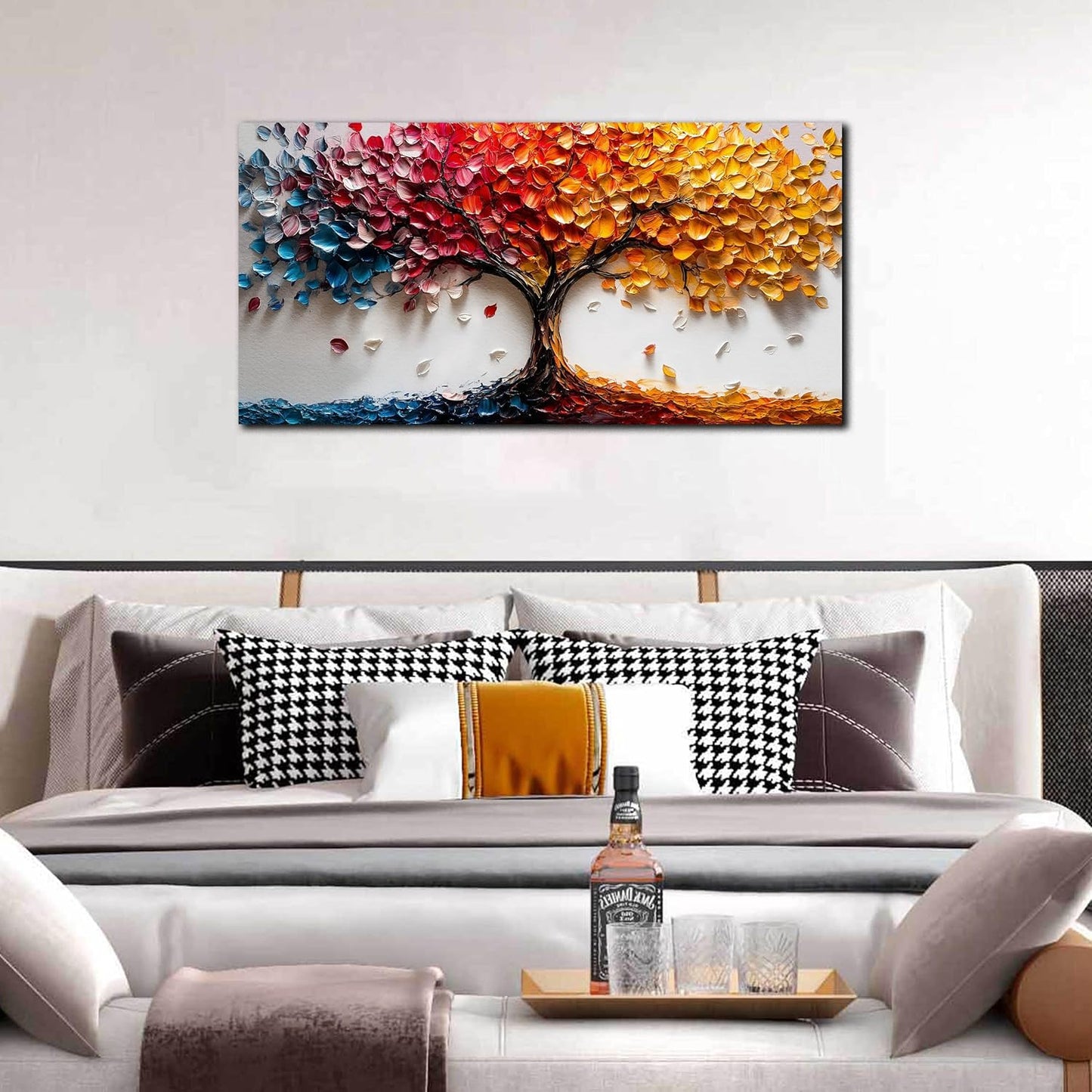 Trees Canvas Wall Art for Living Room - Colorful Tree Wall Art for Bedroom Teen Girls - Office Posters Wall Decor Size 20" x 40"