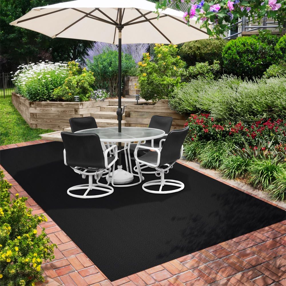 House, Home and More Indoor Outdoor Carpet with Rubber Marine Backing - Black - 6 Feet x 35 Feet - Durable, UV-Resistant - Adds Color and Comfort to Your Deck, Patio or Other Outdoor Rug Space.