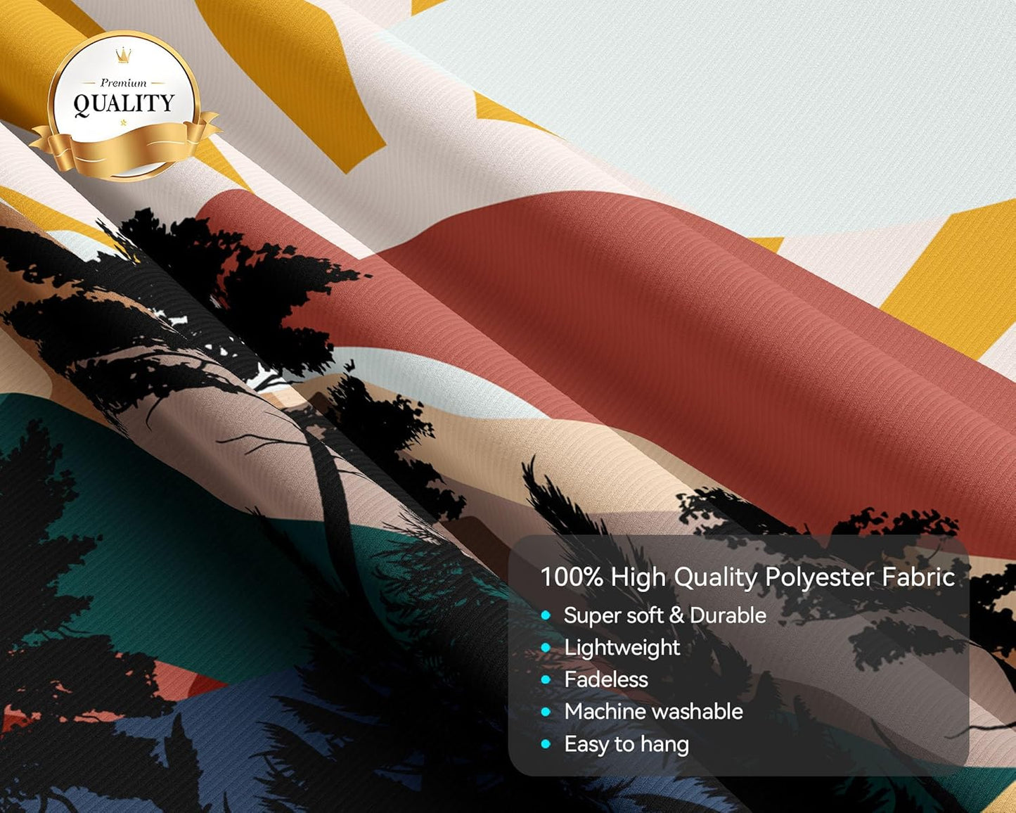 dueeia Boho Sun Tapestry Wall Hanging Abstract Mountain Tree Forest Sunset Sunrise Wall Tapestries for Mens Bedroom Living Room Wall Decor (90.6"x70.9")