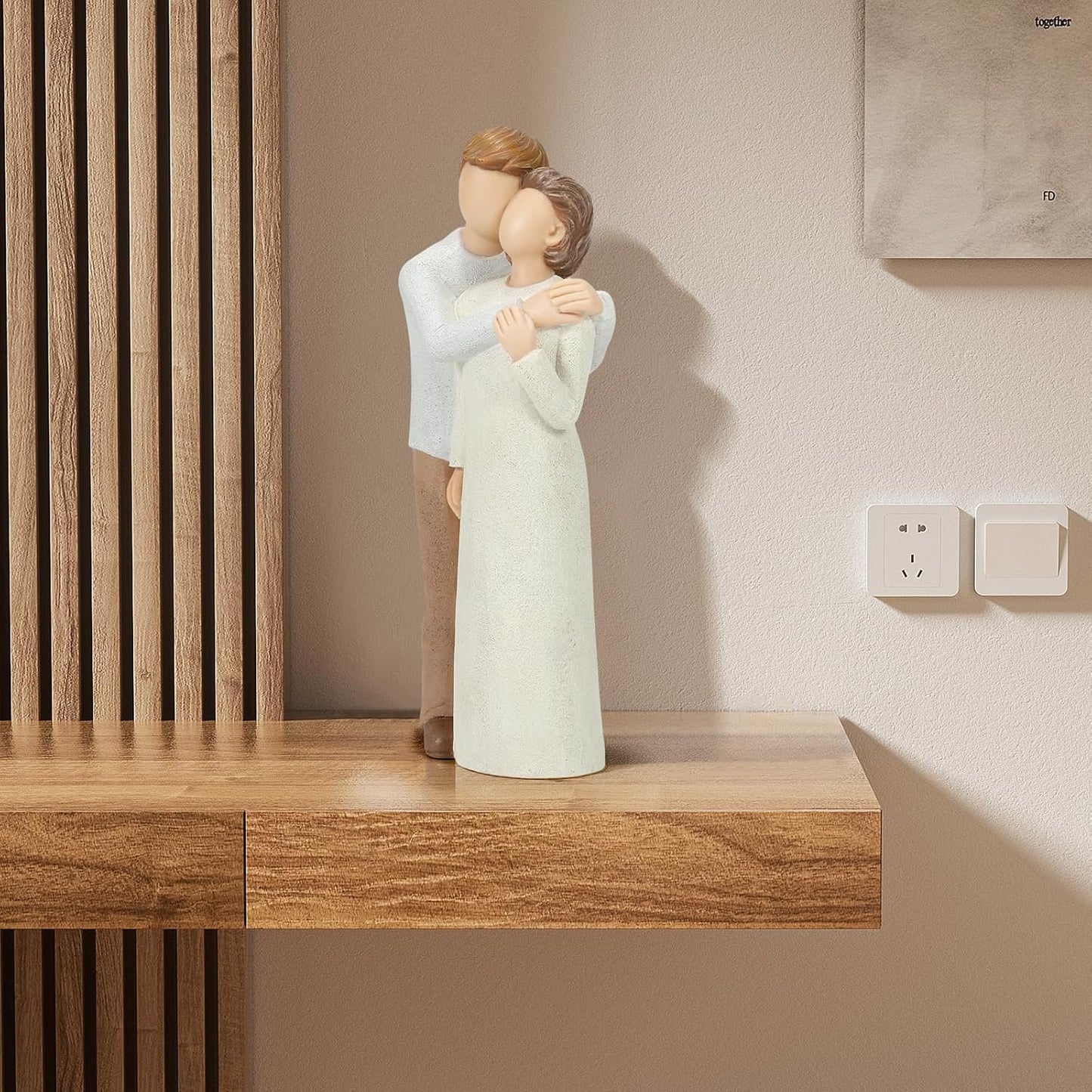 Elderly Mom and Son Figurines, Mother and Adult Son Statues, Love My Mom Gift for Mother’s Day Anniversary Birthday Christmas