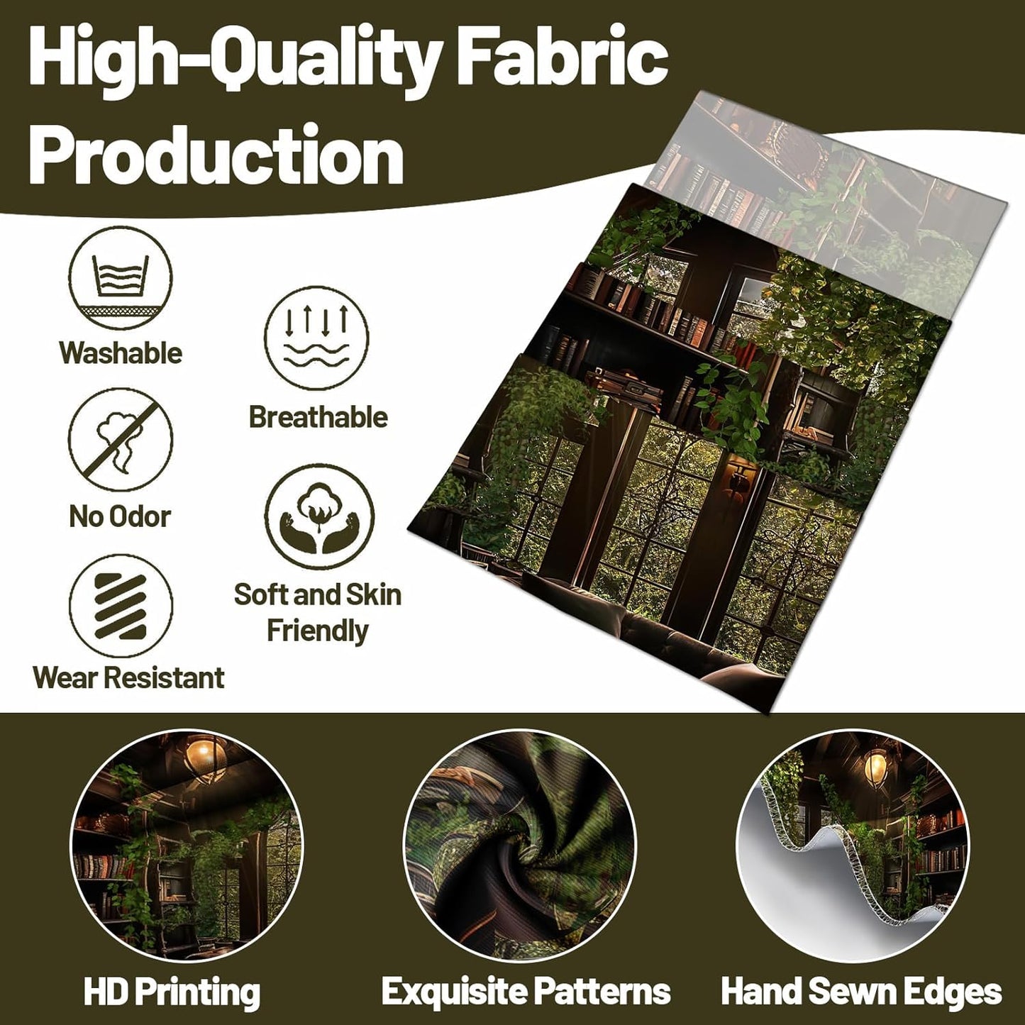 dueeia Medieval Bookshelf Tapestry Wall Hanging Book Library Backdrop Bookcase Dark Academia Vintage Wall Decor for Bedroom Aesthetic Living Room Office (90.6"x70.9")