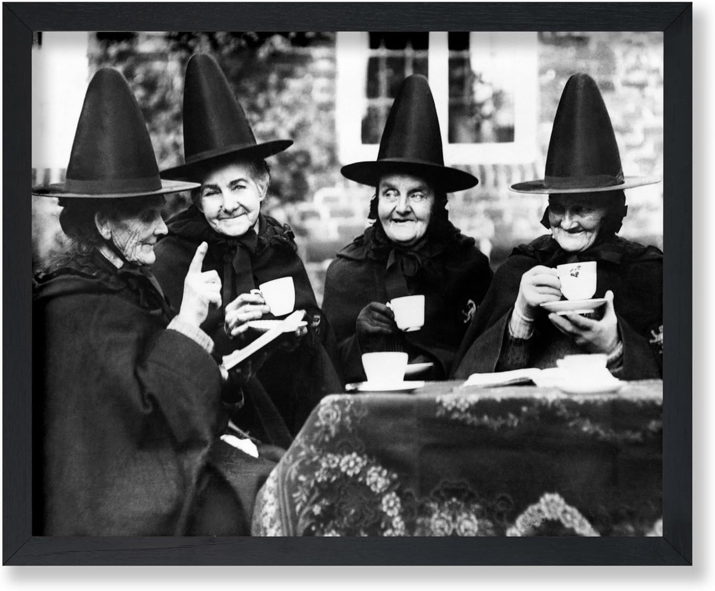 Poster Master Vintage Witches Tea Party Poster - Retro Witchcraft Print - Halloween Art - Gift for Men & Women - Funny Gothic Decor for Living Room, Bedroom, Kitchen or Dorm - 11x14 UNFRAMED Wall Art