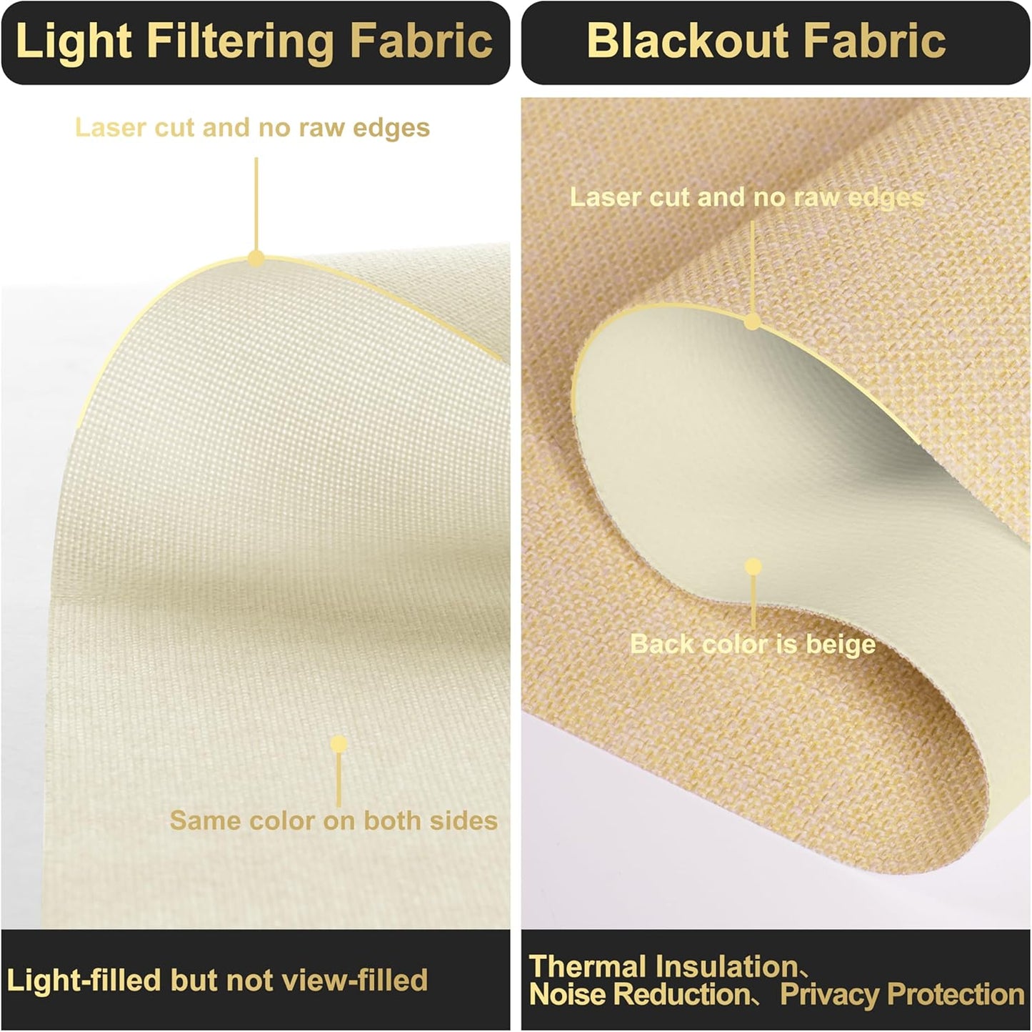 BERISSA Cordless Dual Roller Shades with Cassette Valance. Blackout & Light Filtering Shades, Day & Night for Home Office Door. Linen Beige. 46W x 48""H