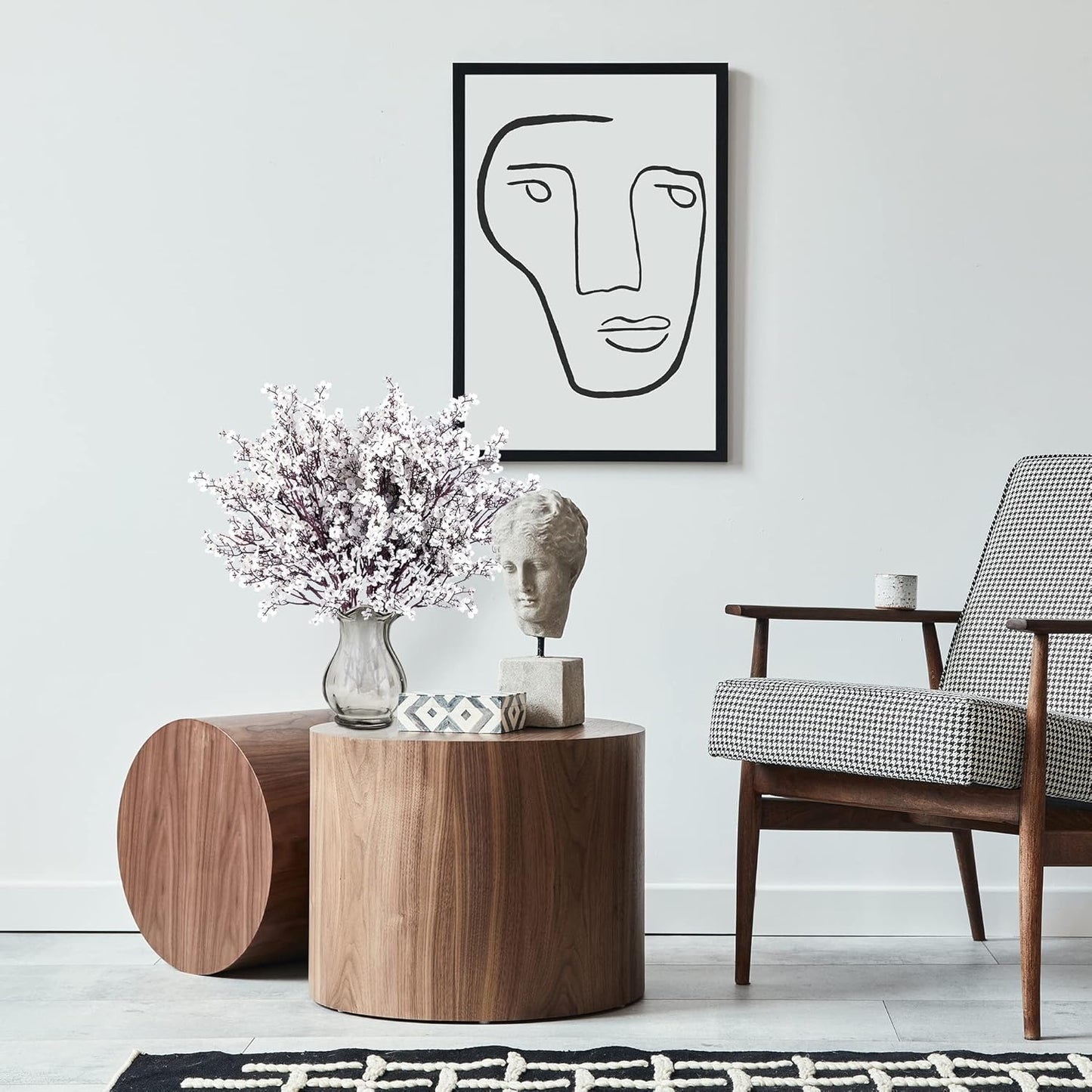 Sggvecsy 15 Pcs Babys Breath Artificial Flowers Gypsophila Bouquets Bulk Real Touch Fake Silk Flowers for Home Wedding DIY Floral Arrangement Kitchen Table Centerpiece Festival Decoration (White)