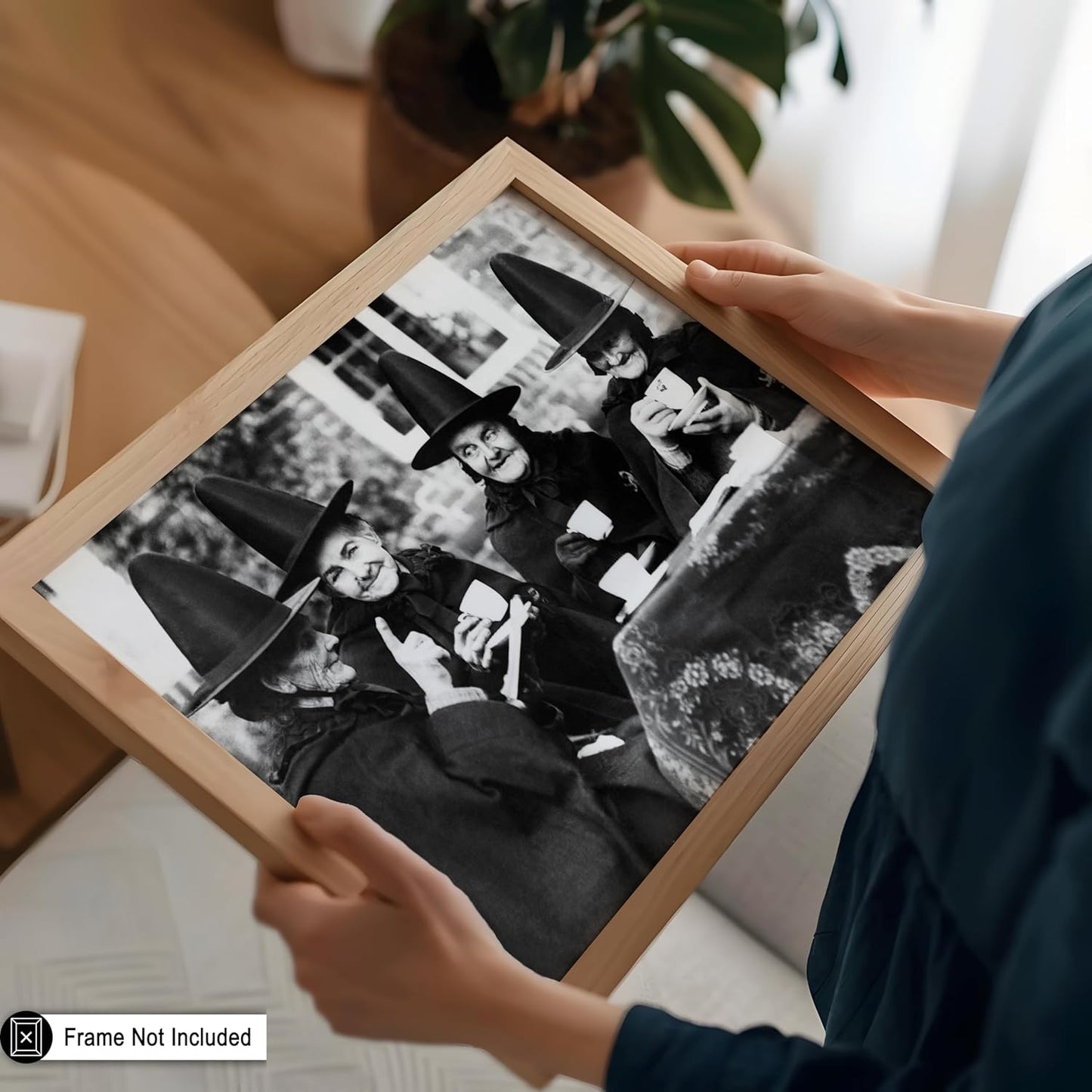 Poster Master Classic Photograph Poster - Vintage Halloween Print - Gift for Artist, Friend - Witches Tea Party, Old Women Smiling, Wearing Robes - Wall Decor for Living Room, 24x32 Unframed Wall Art