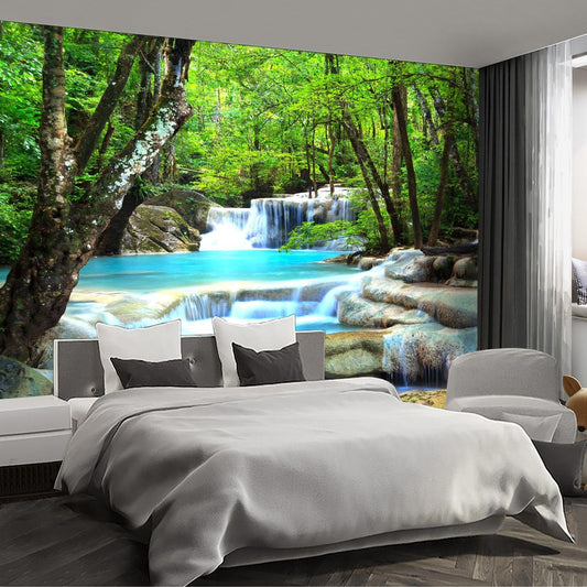 Forest Landscape Wall murals Woodland Tree Peel and Stick Wallpaper for Bedroom Living Room - 108"x157"