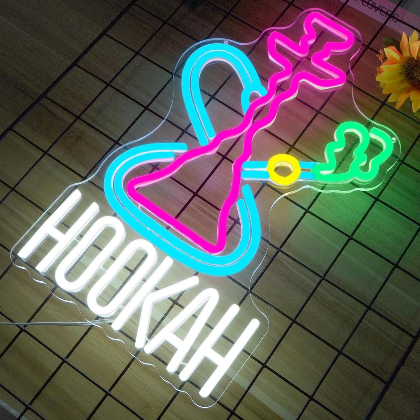 Hookah Neon Sign Nargile Lounge Sign Colorful LED Light for Shisha Bars and Lounges Decor Dimable USB Neon Signs for Man Cave,Hookah Shops,Vape Bars and Vapor Lounges(16.5 * 9.8inch)